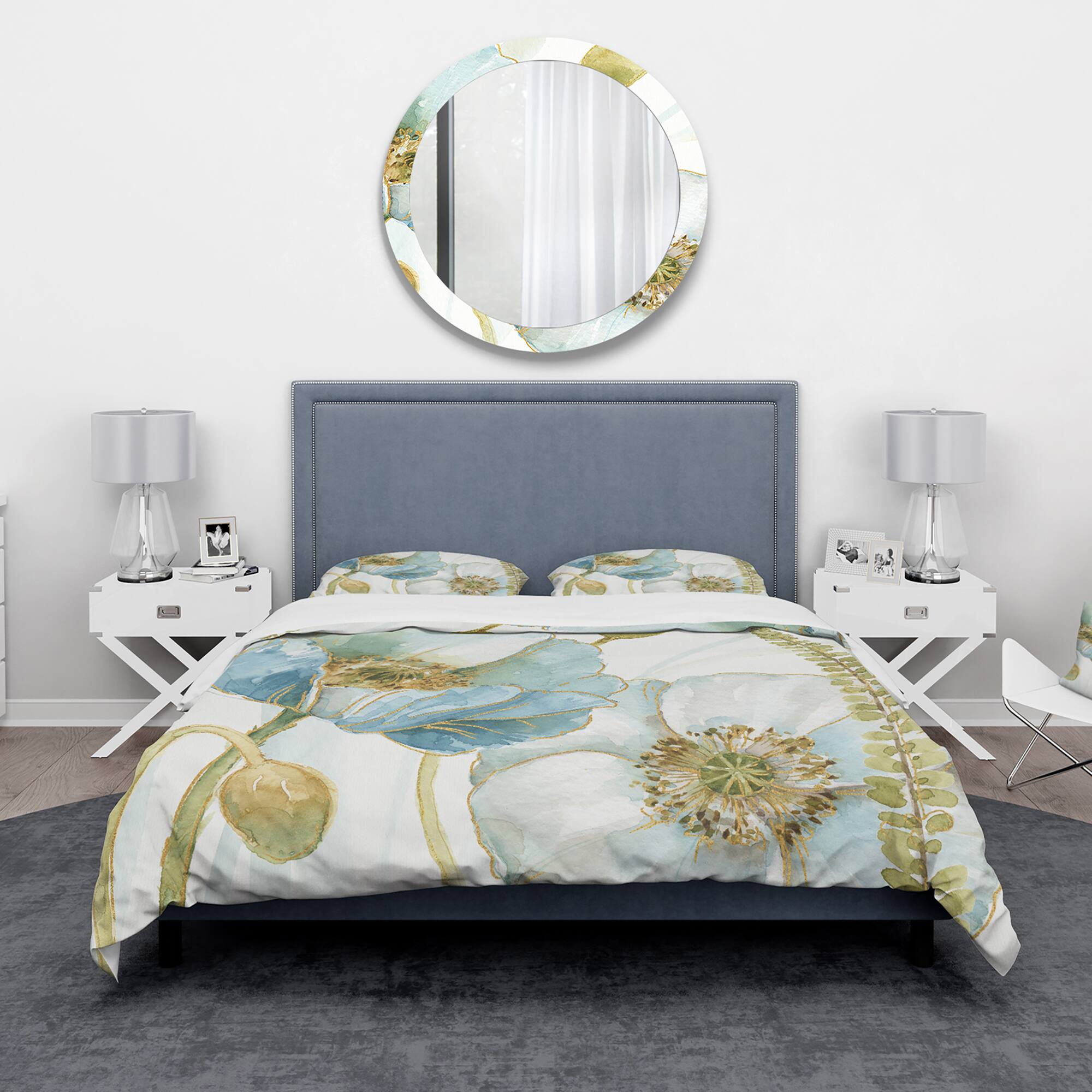 Designart &#x27;My Greenhouse Cottage Flowers III&#x27; Cottage Bedding Set - Duvet Cover &#x26; Shams