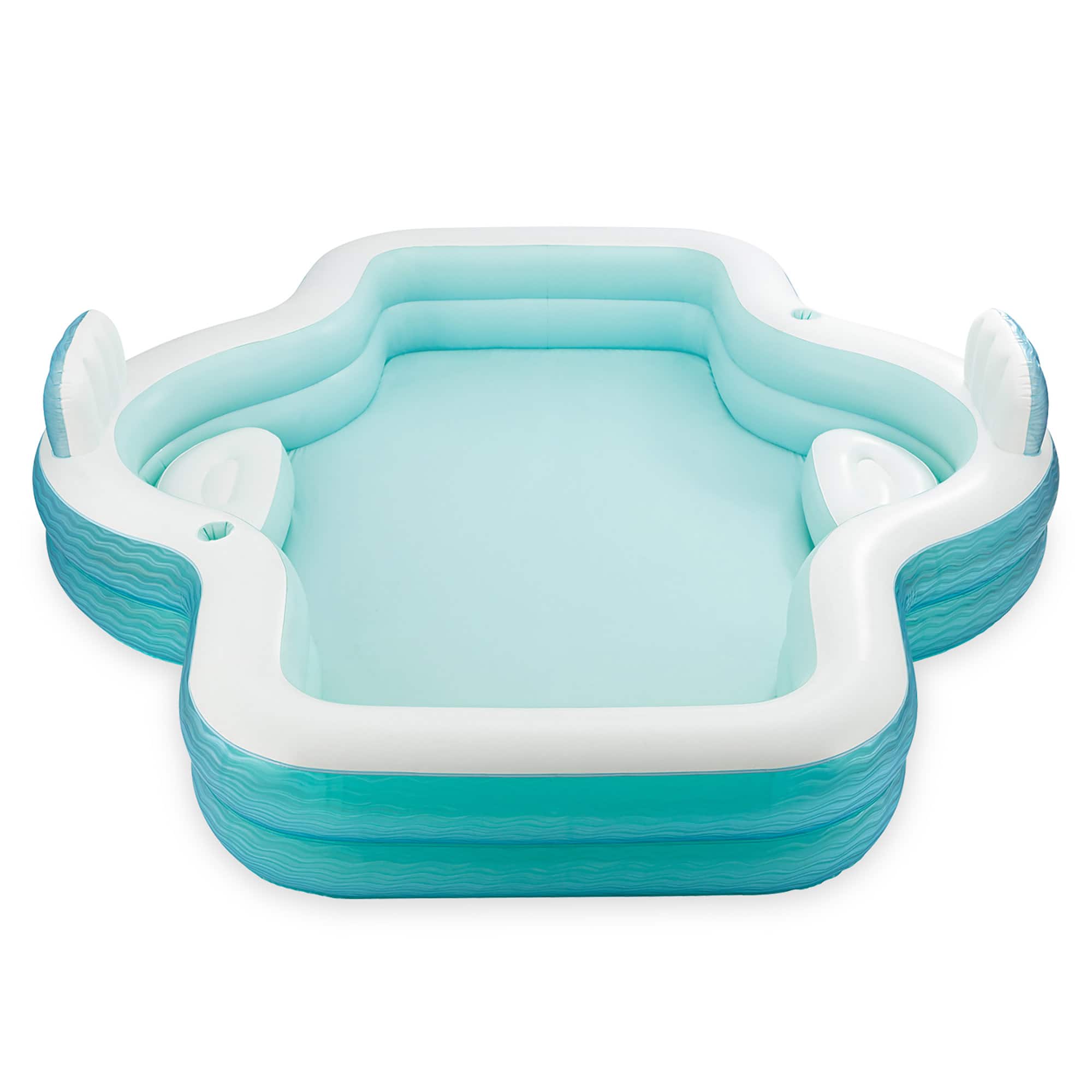 Funsicle 10ft. Teal &#x26; White Shimmer Party Lounge Pool