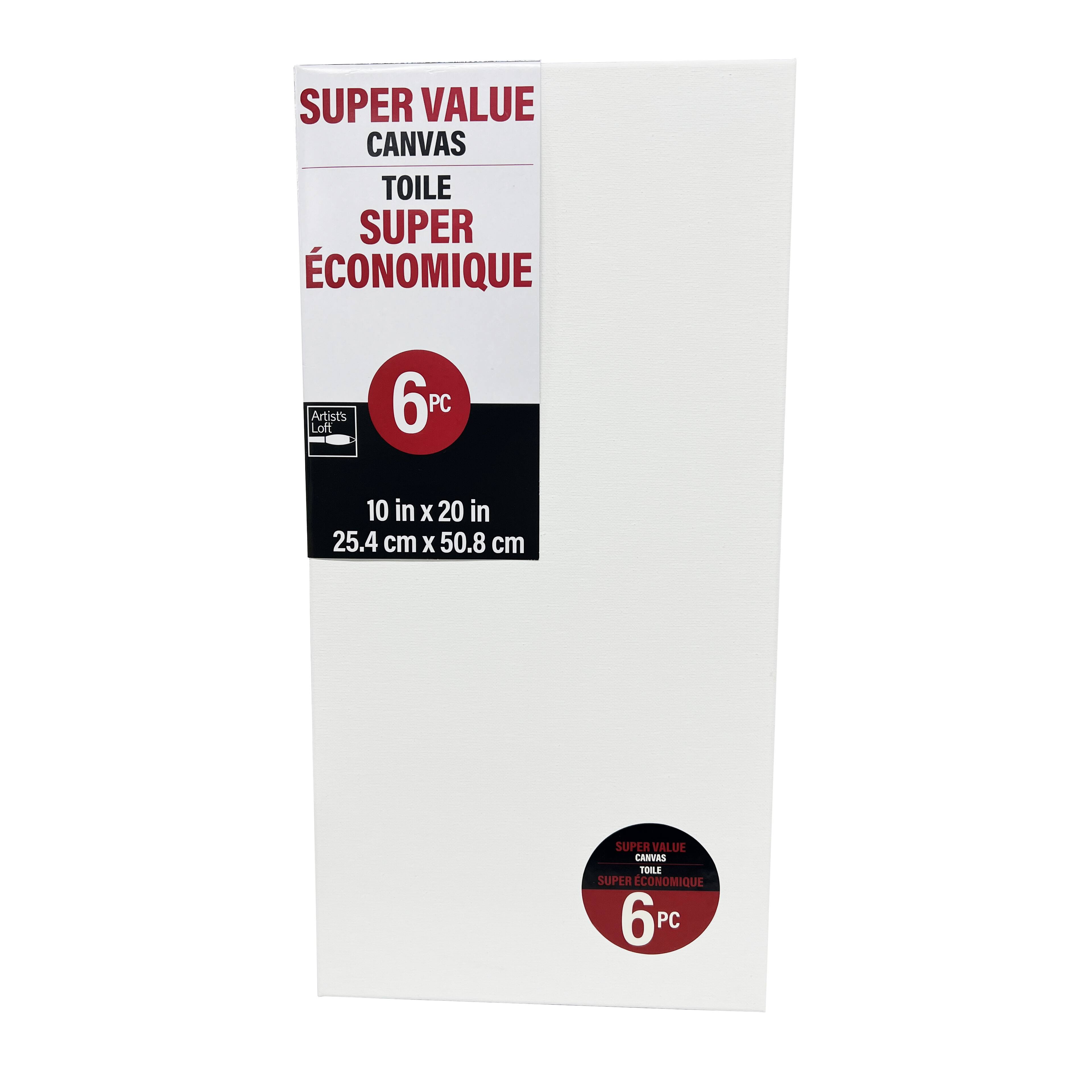 6 Pack 10" x 20" Super Value Canvas Pack by Artist's Loft®