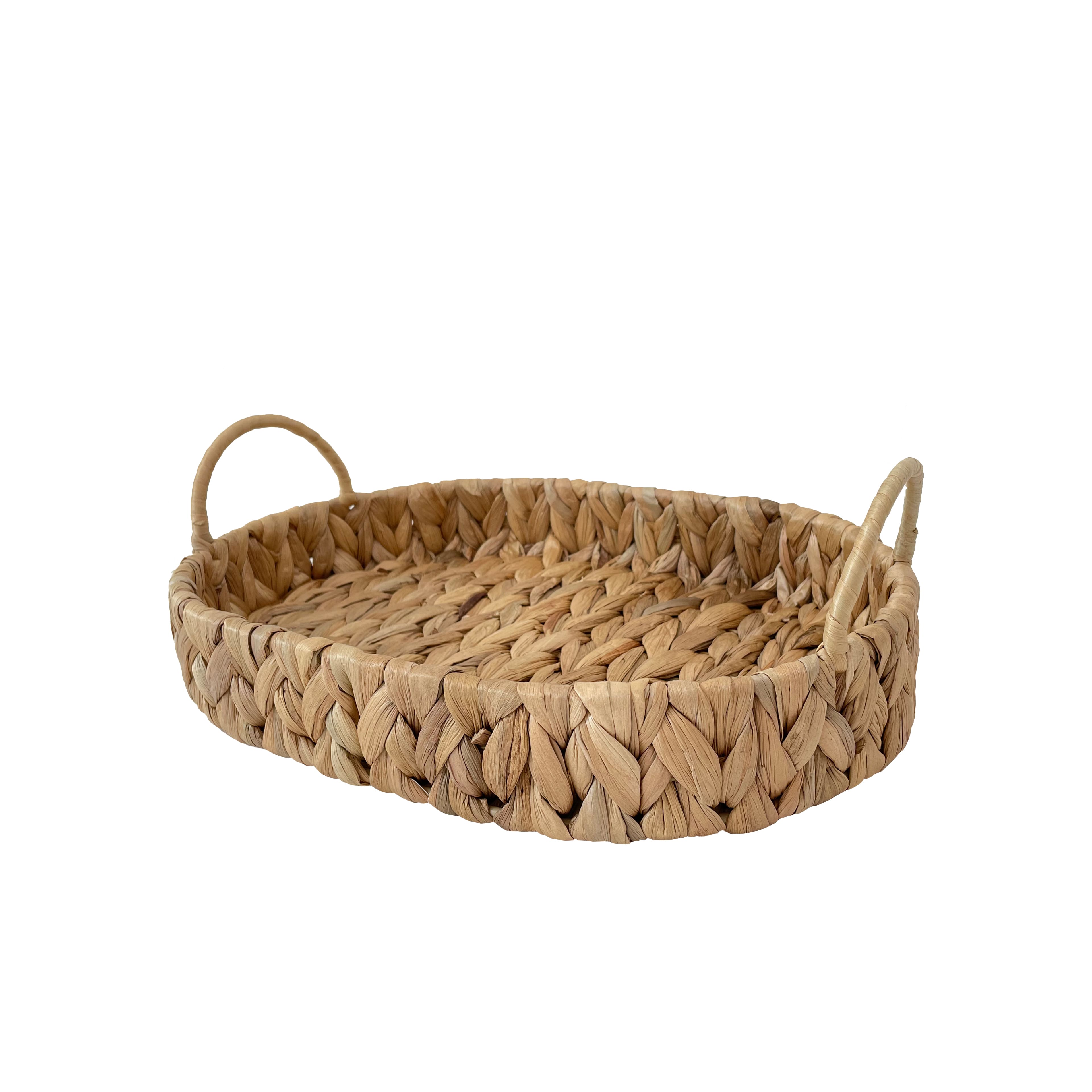 Small Natural Oval Woven Water Hyacinth Decorative Tray by Ashland®