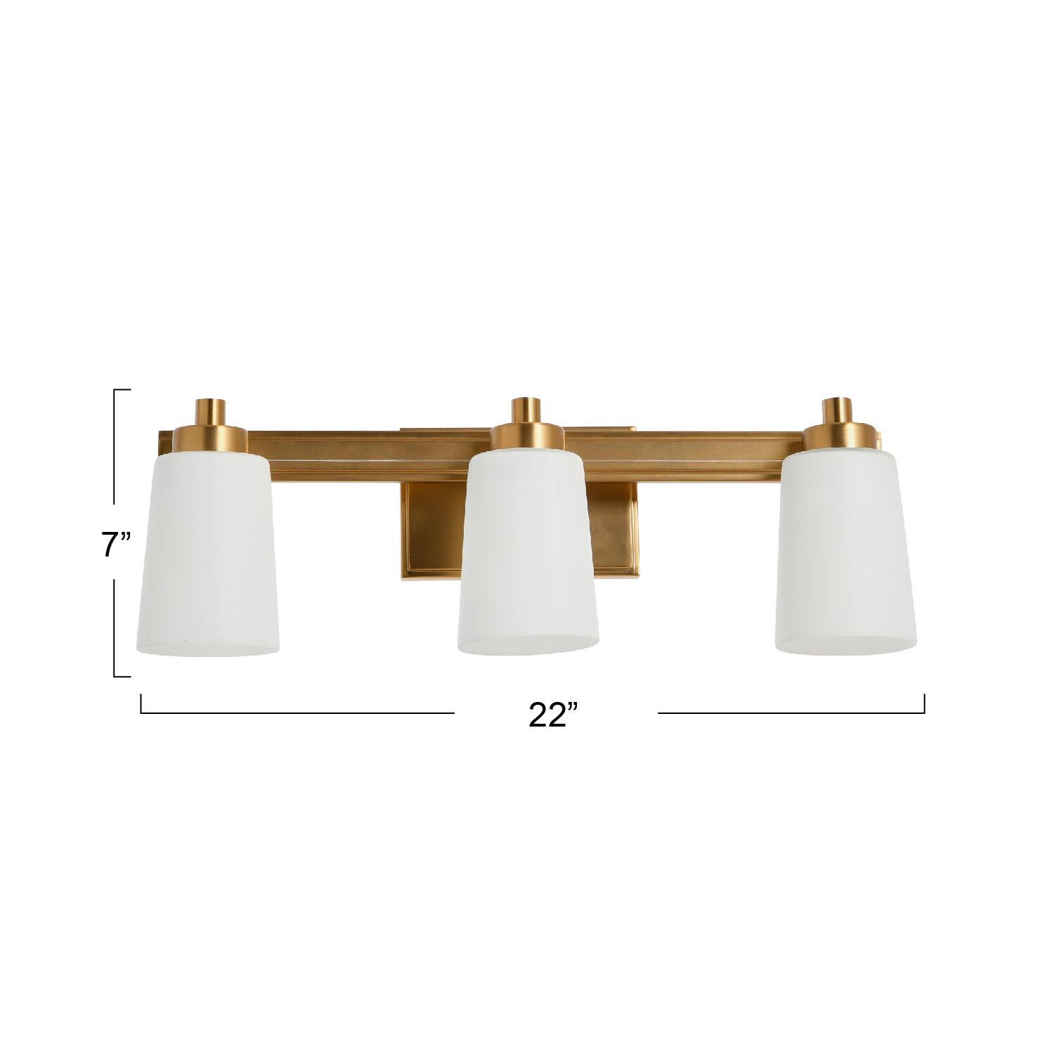Hello Honey® Robert Stevenson Lighting Sullivan Park Frosted Glass & Metal 3-Light Vanity