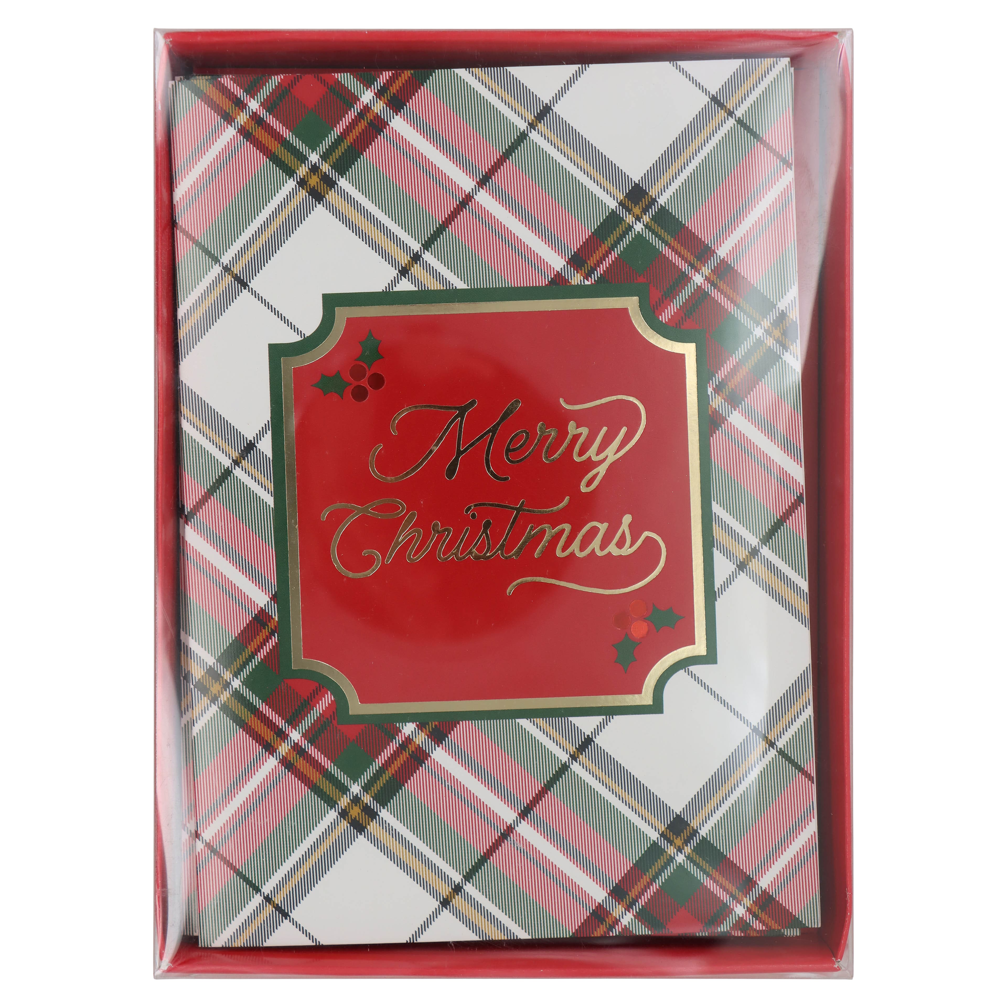 Merry Christmas Plaid Card &#x26; Envelope Set by Recollections&#x2122;