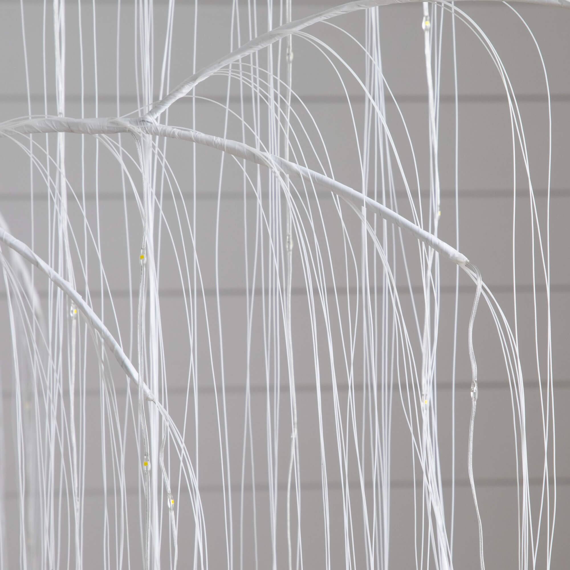 7ft. Pre-Lit Artificial White Willow Tree with 400 Cool White LED Light
