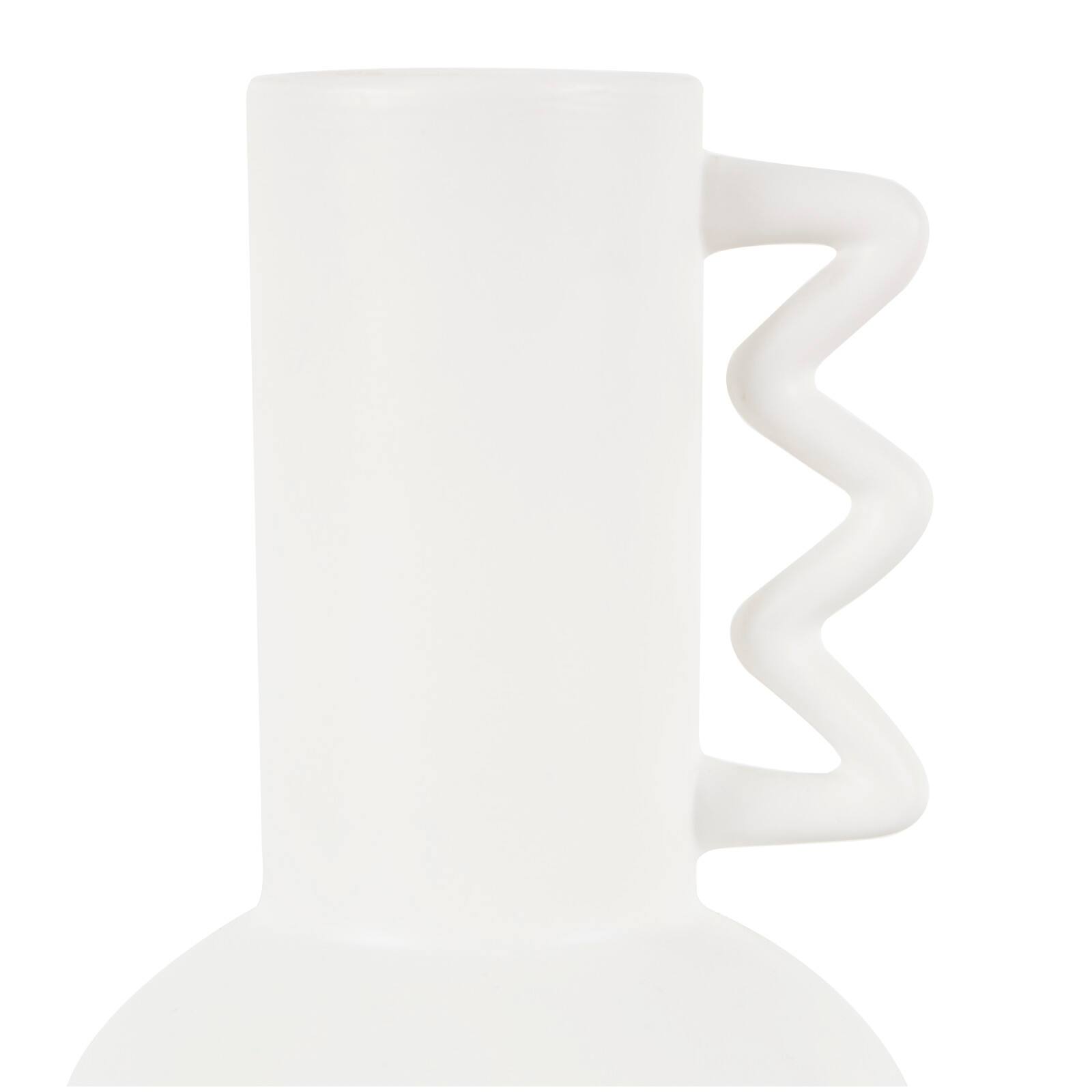 White Ceramic Vase Set with Wavy Handles