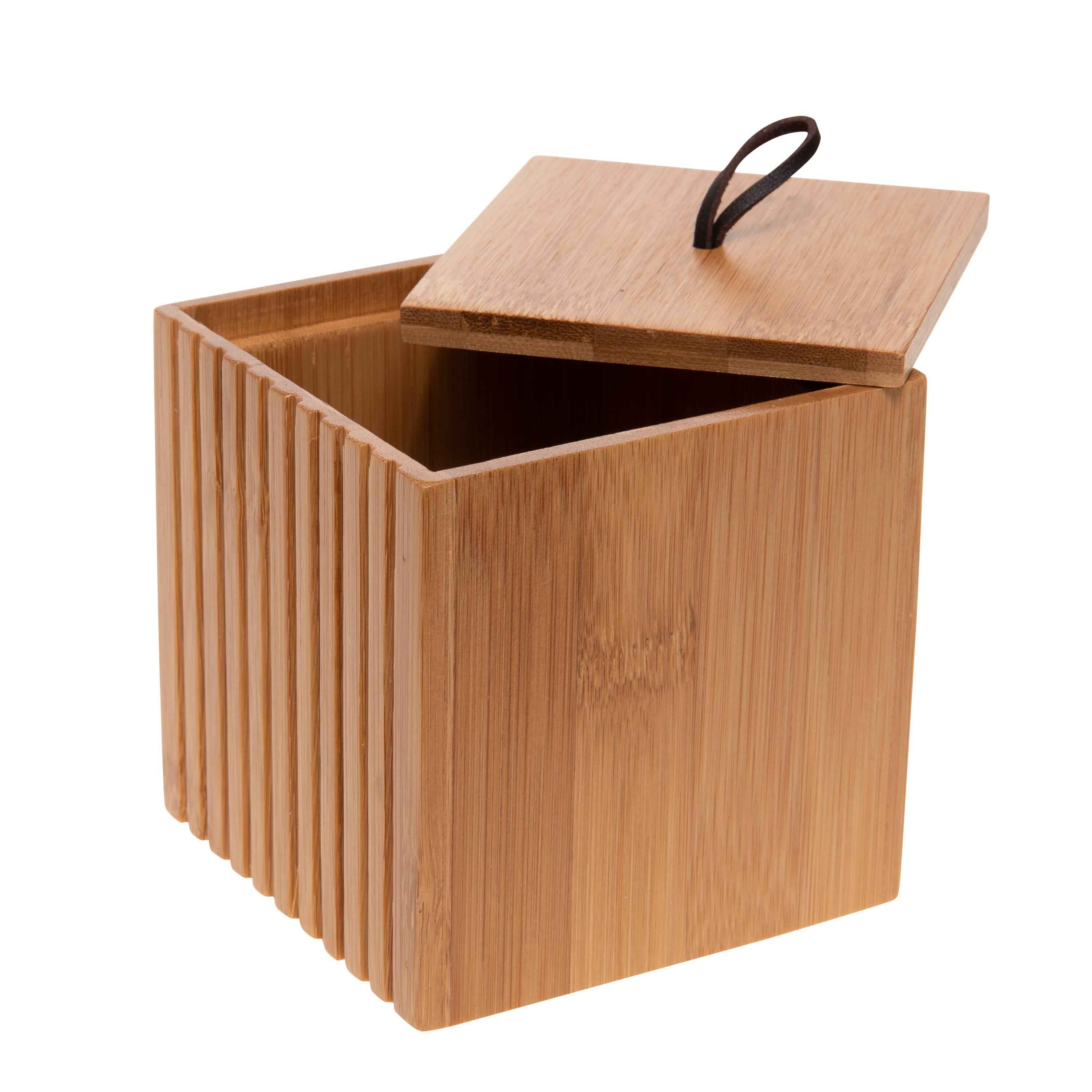 Bath Bliss Small Square Oslo Bamboo Storage Jar