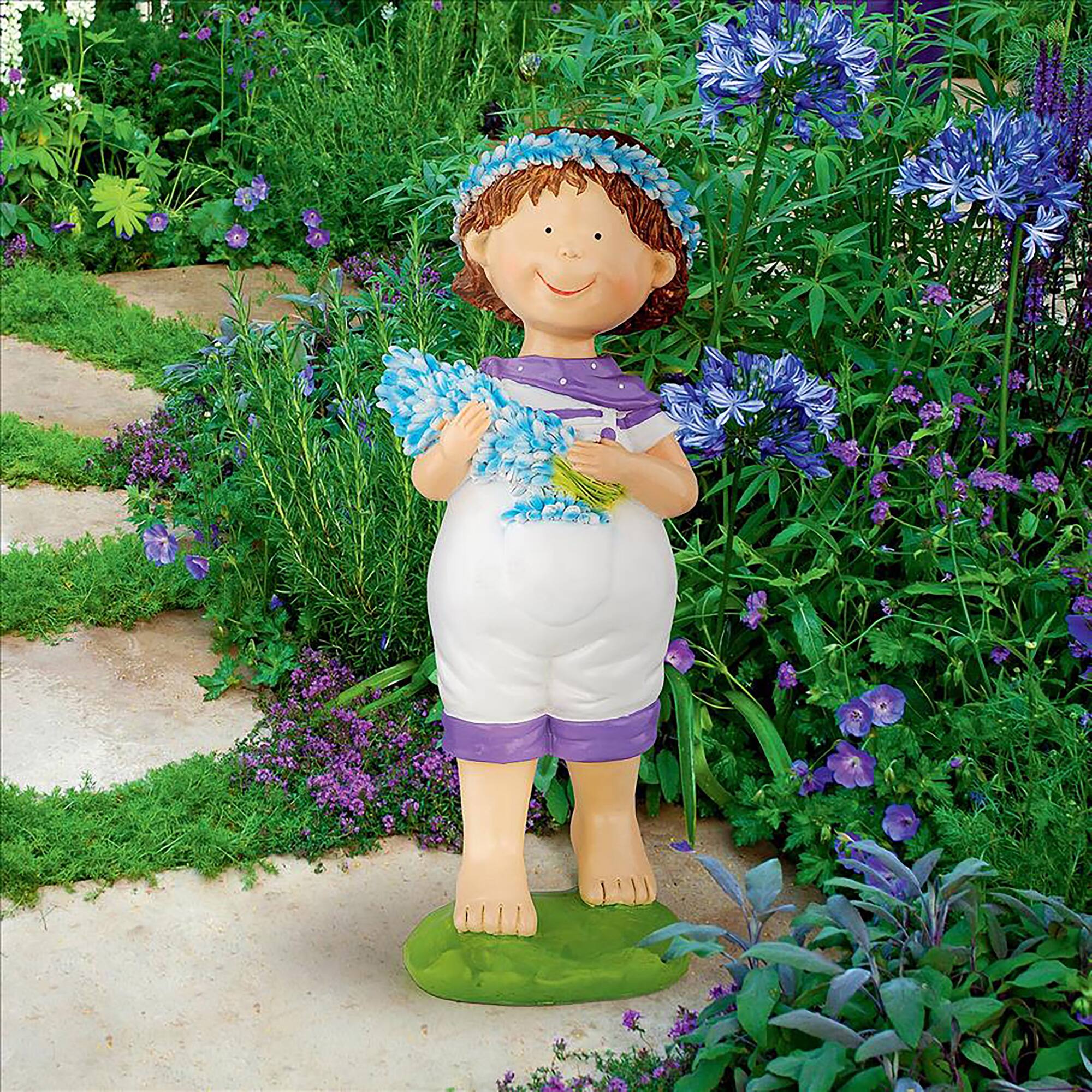 Design Toscano 15" Thierry Springtime Child Garden Statue