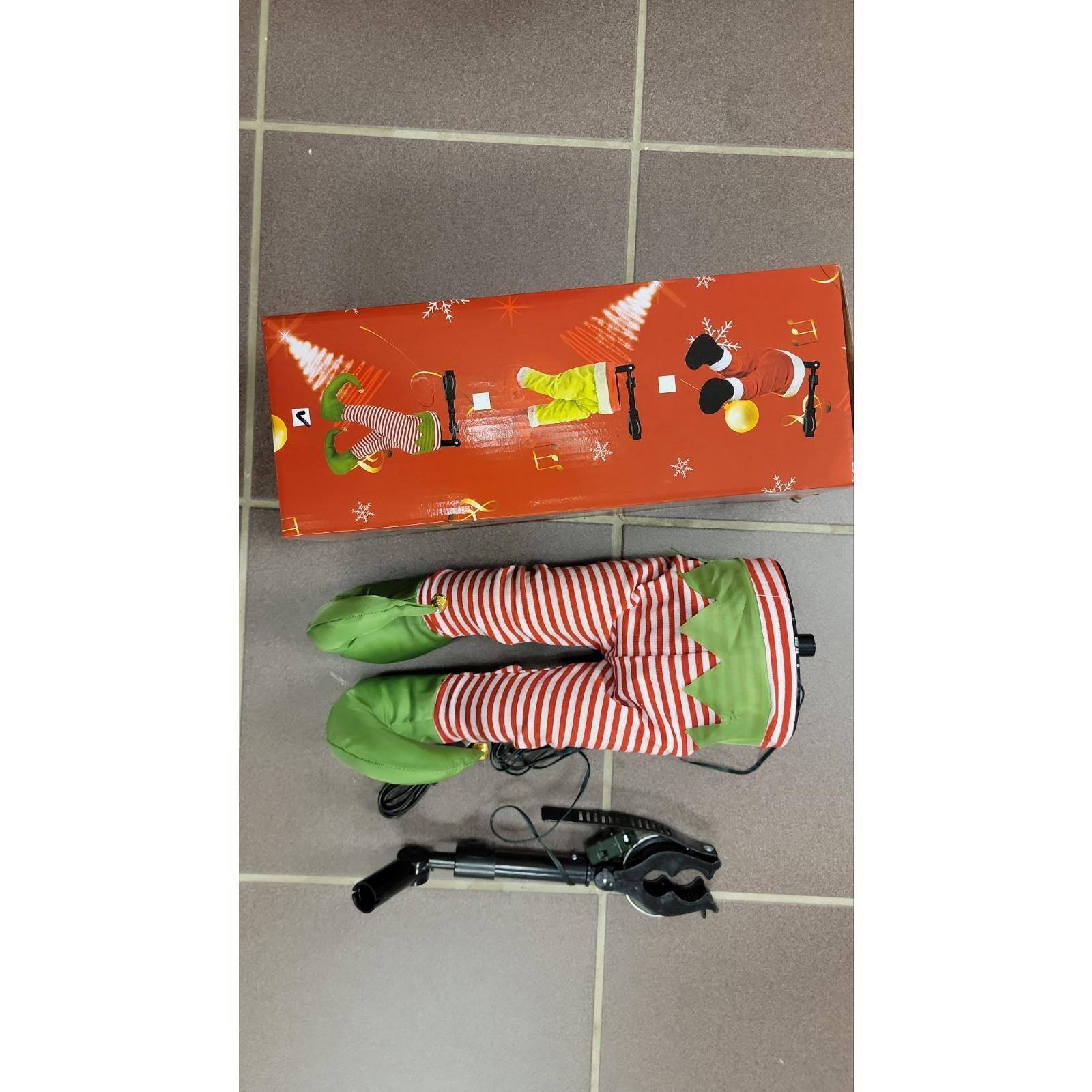 19.7" Animated Elf Legs Kickers Christmas Décor