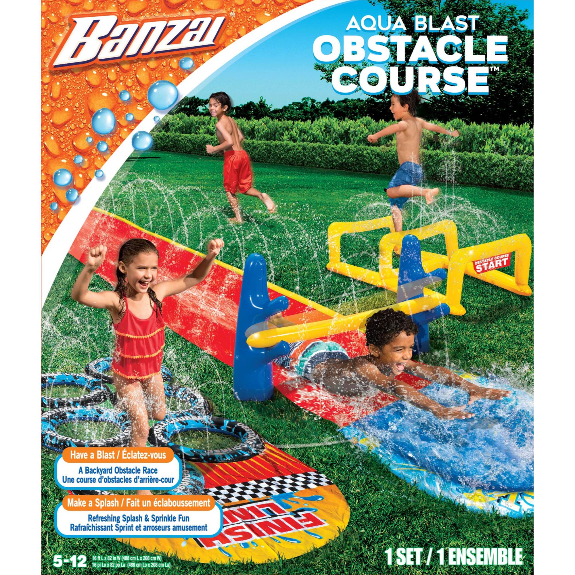Banzai® Aqua Blast Obstacle Course™ 16ft. Slide Michaels