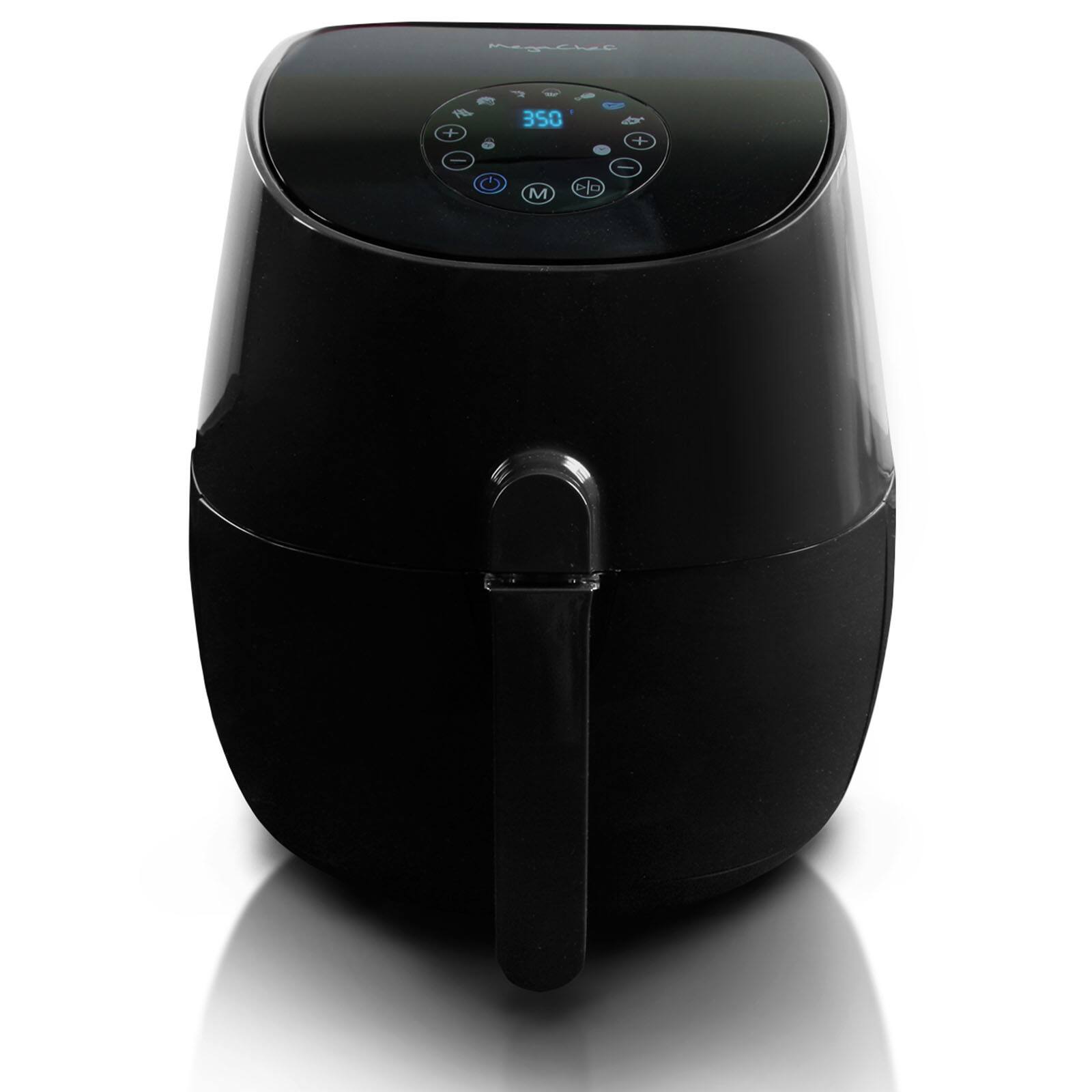 MegaChef 3.5qt. Sleek Black Airfryer &#x26; Multicooker With 7 Pre-programmed Settings