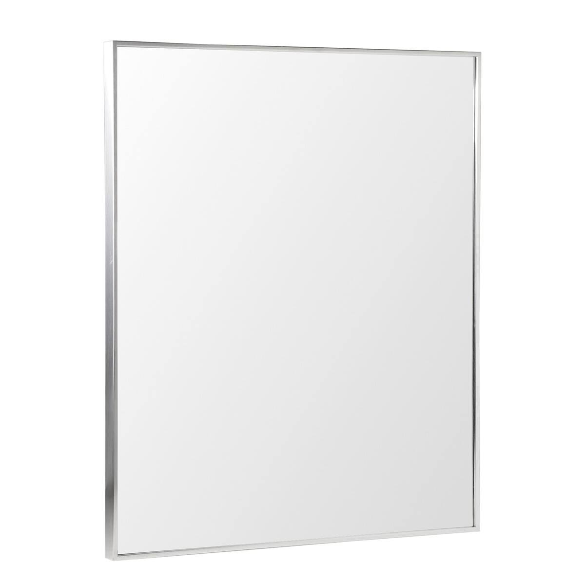 Head West Brushed Nickel Rectangular Framed Accent Vanity Mirror