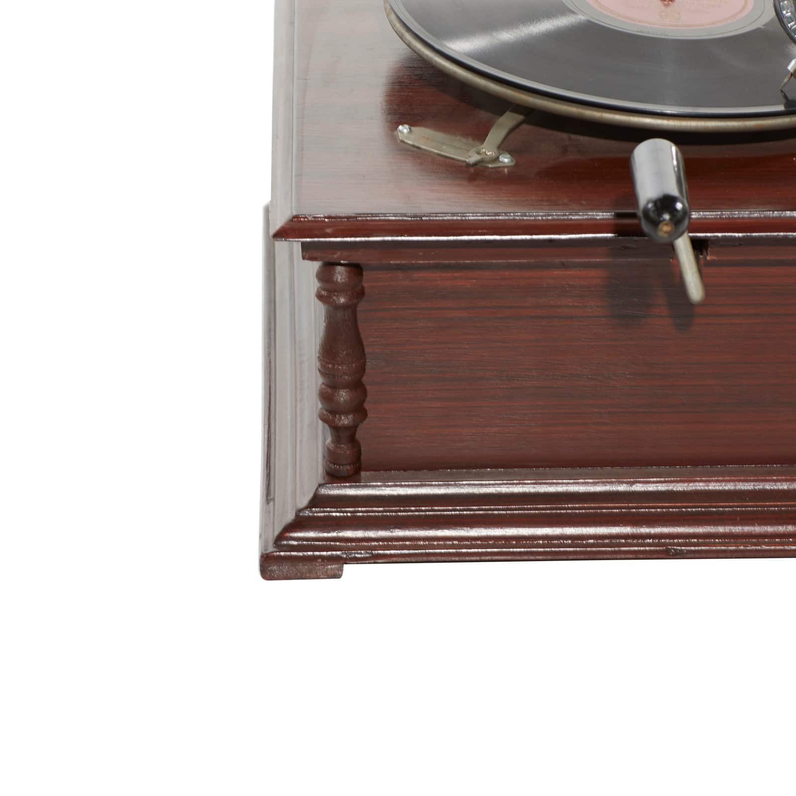 Brown Wood and Metal Vintage Gramophone, 27" x 19" x 17"