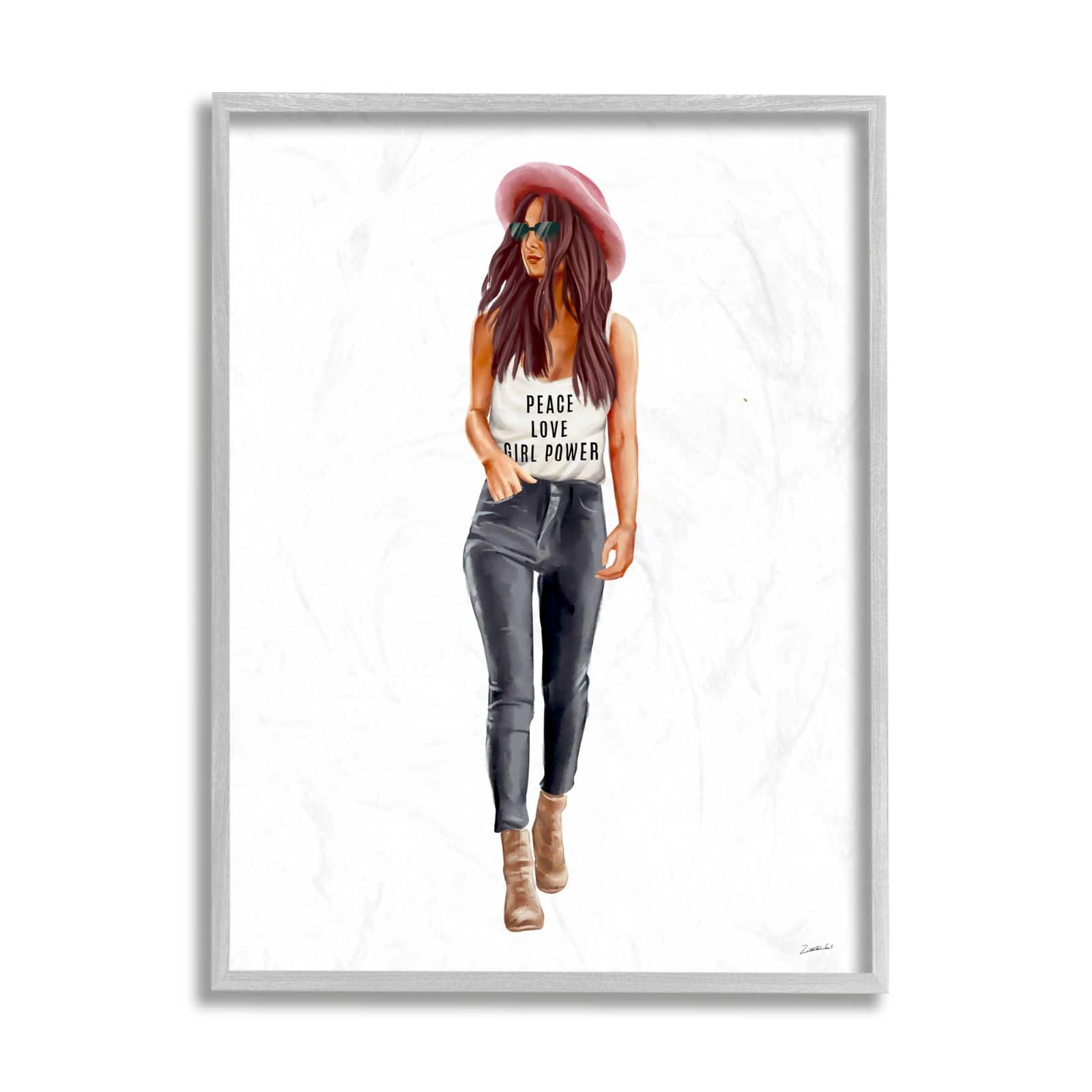 Stupell Industries Girl Power Phrase Fashionista Framed Wall Art 