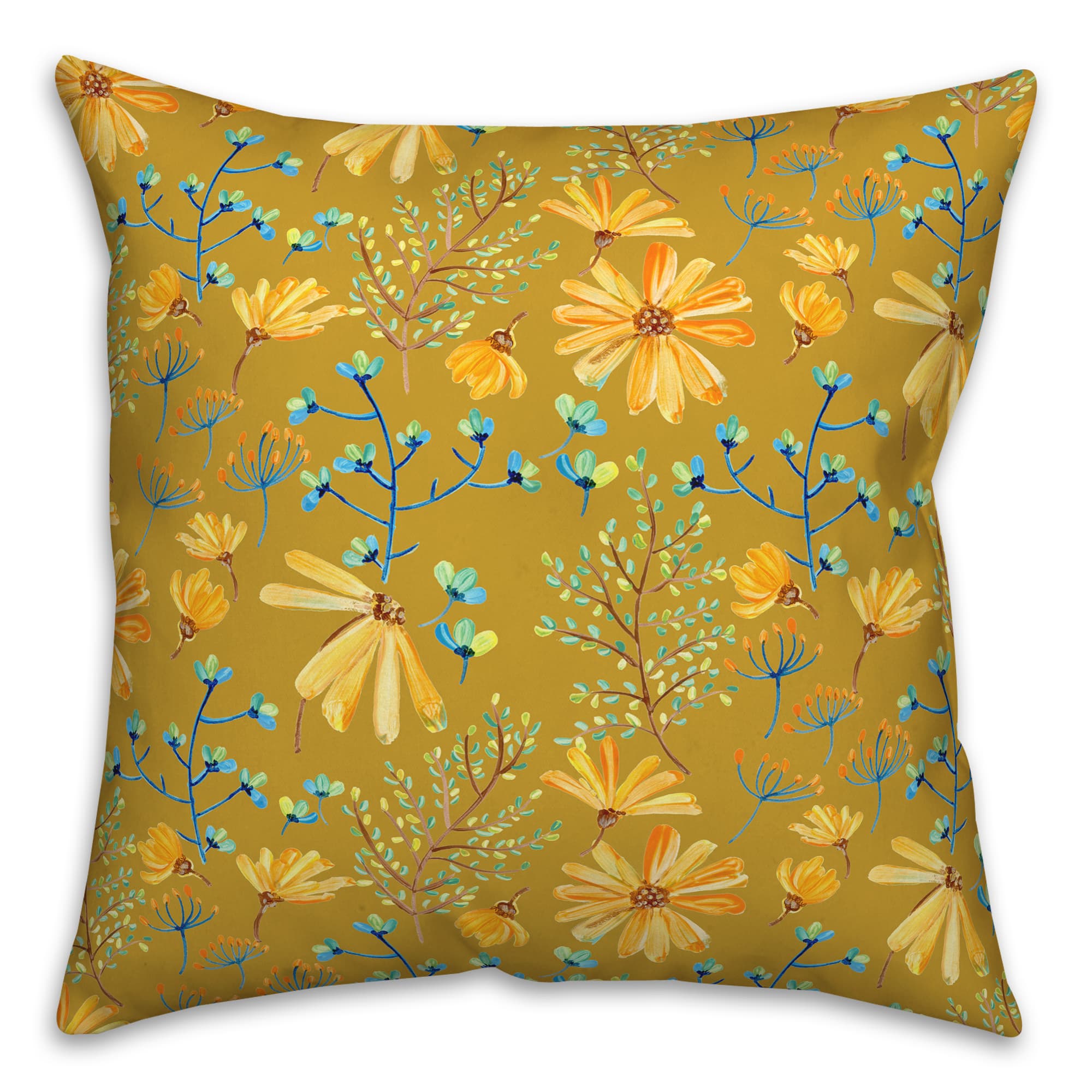 Flowers &#x26; Foliage Throw Pillow