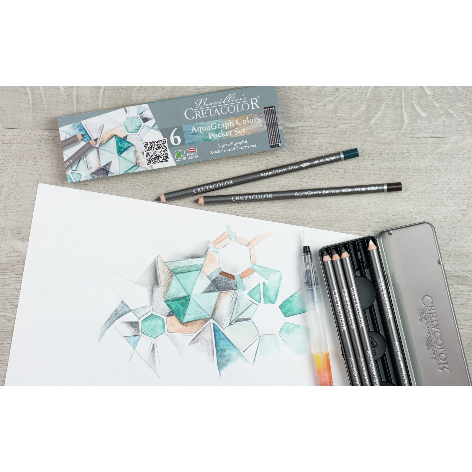 6 Pack: Cretacolor&#xAE; Graphite Water-Soluble Pencil Pocket Set