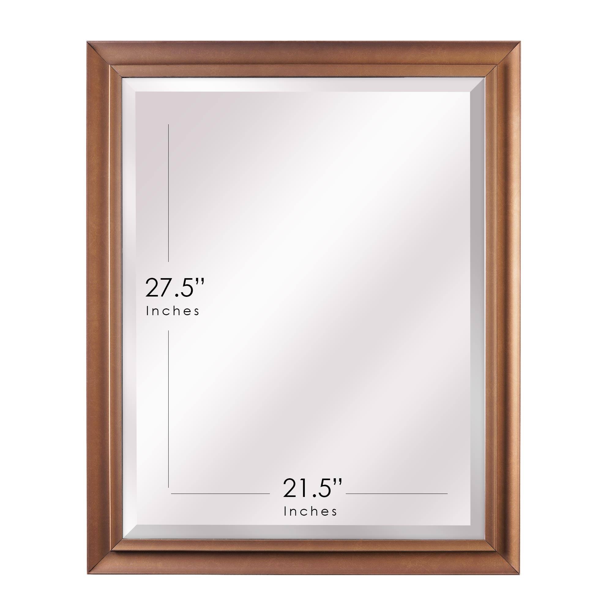 Antique Gold Classic Frame Rectangular Beveled Wall Mirror - 26" x 32"