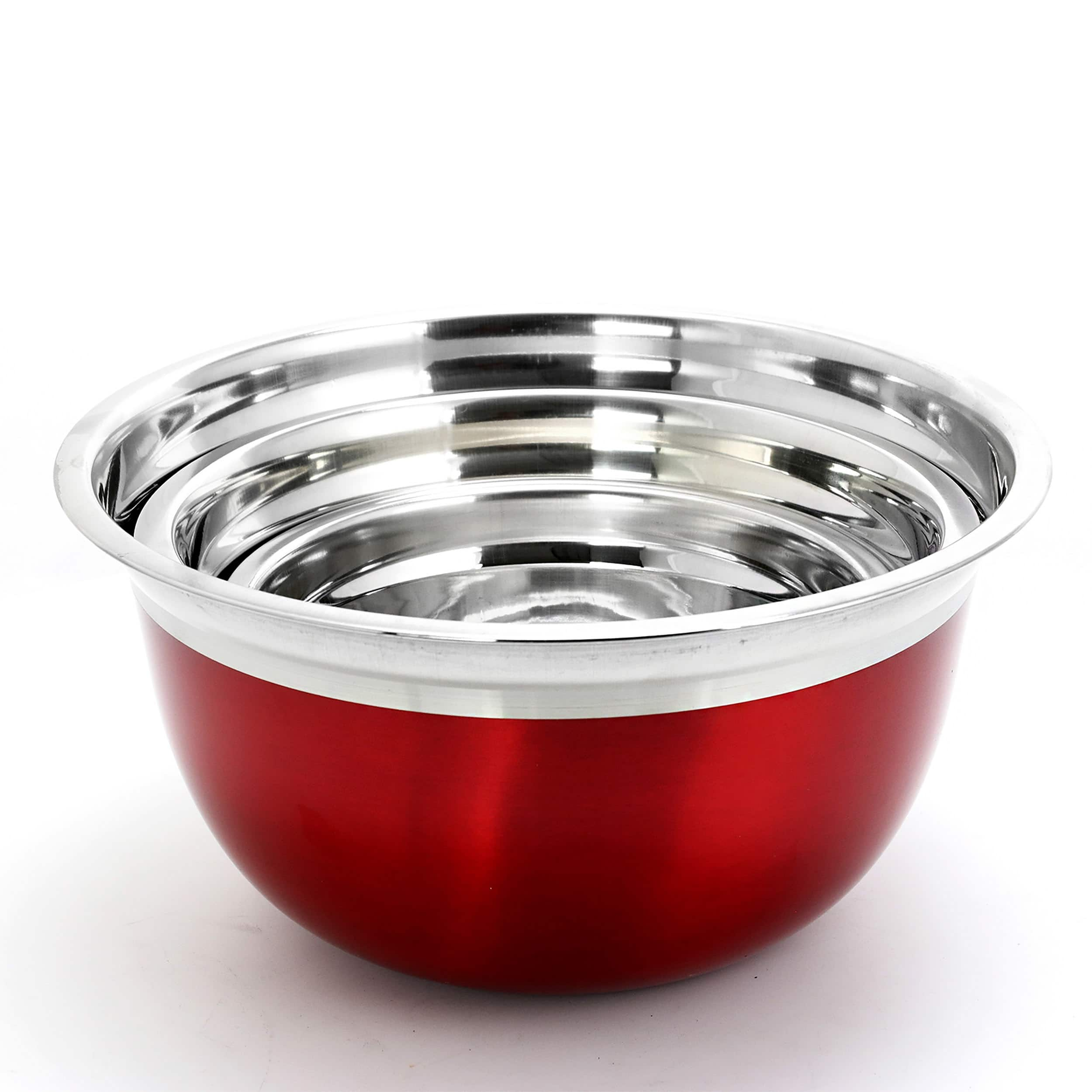 Oster Rosamond Red Stainless Steel Mixing Bowl Set