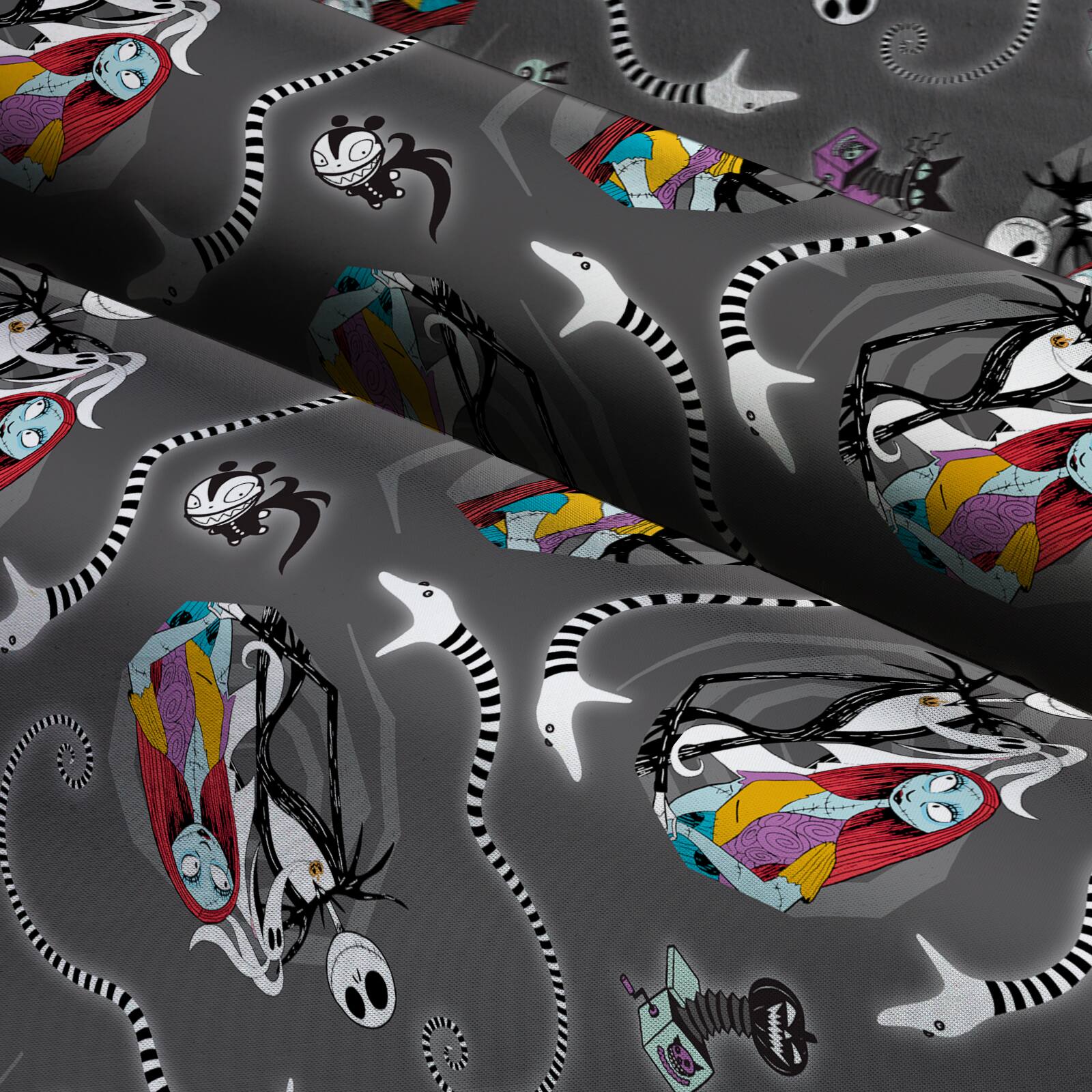 Disney Nightmare Before Christmas Jack &#x26; Sally Vortex Cotton Fabric