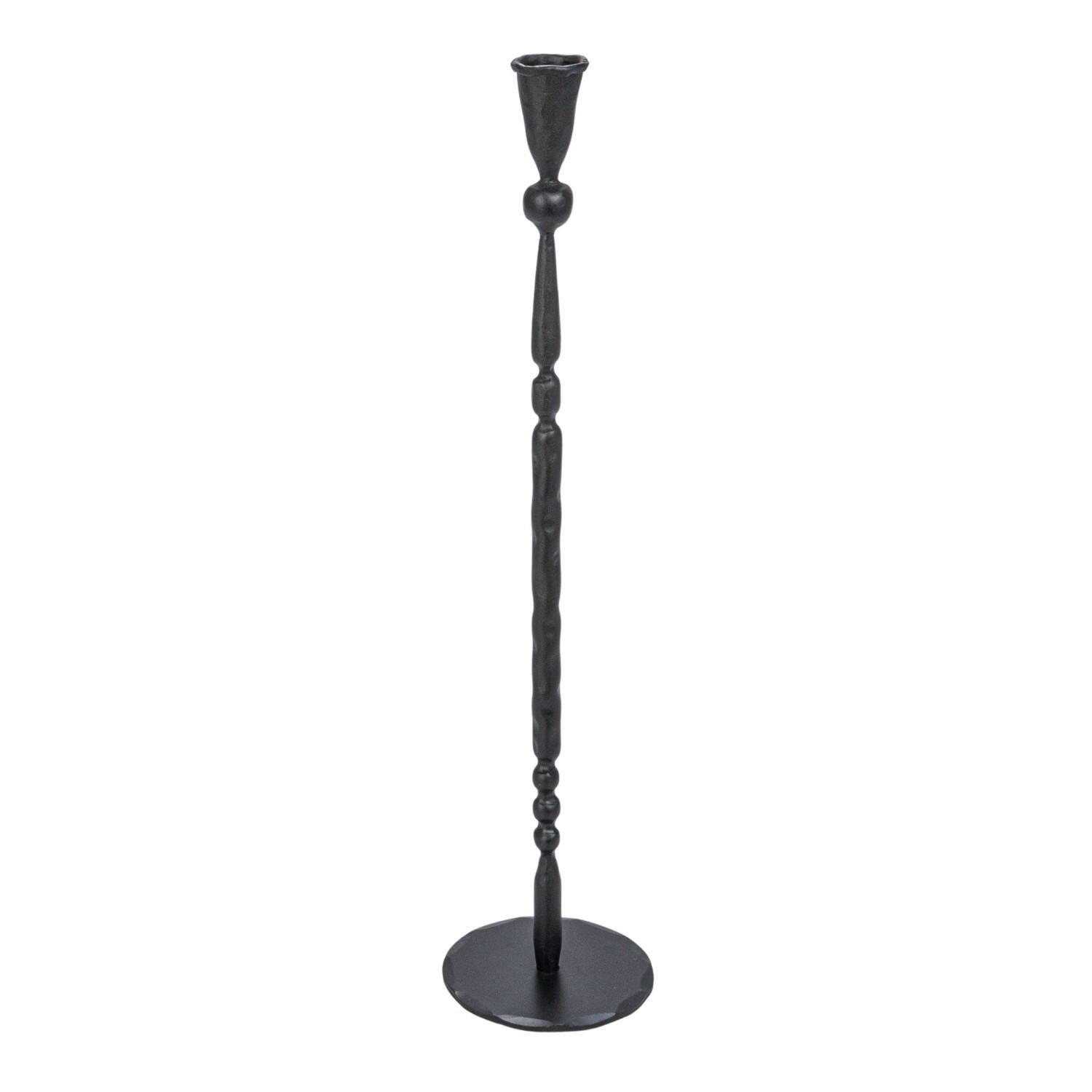 Hello Honey® Black Decorative Hand-Forged Metal Taper Candle Holder