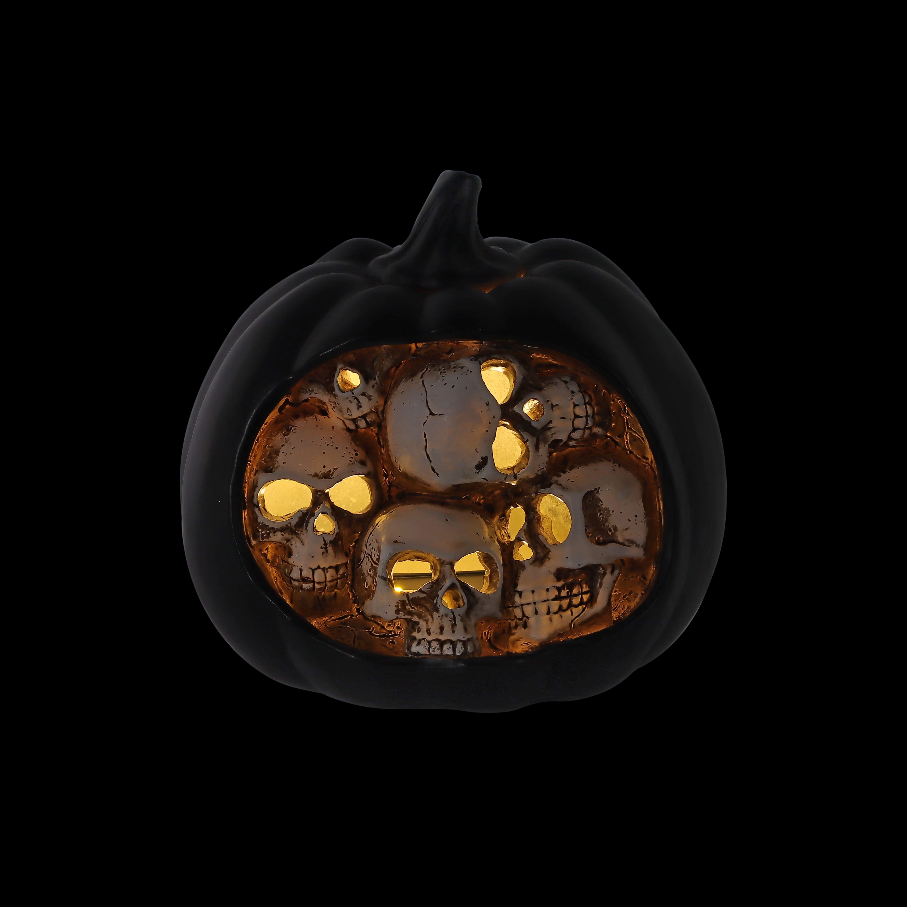 5.75&#x22; Skull Pumpkin LED Tabletop Accent by Ashland&#xAE;