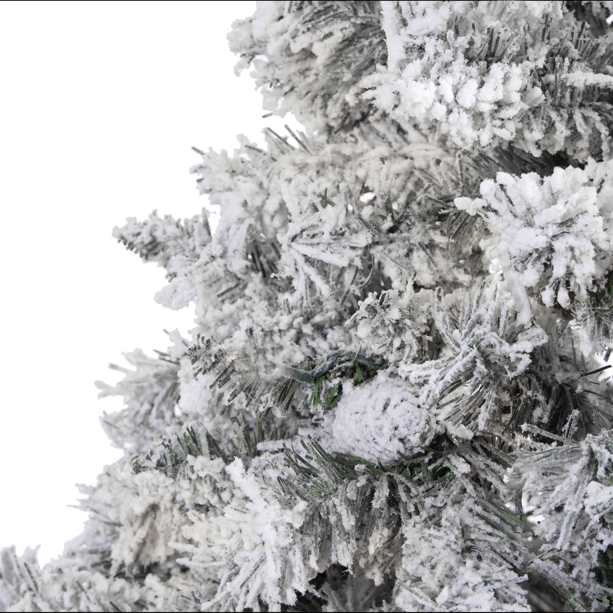 7ft. Unlit Flocked White River Mountain Pine &#x26; Pinecones Artificial Christmas Tree