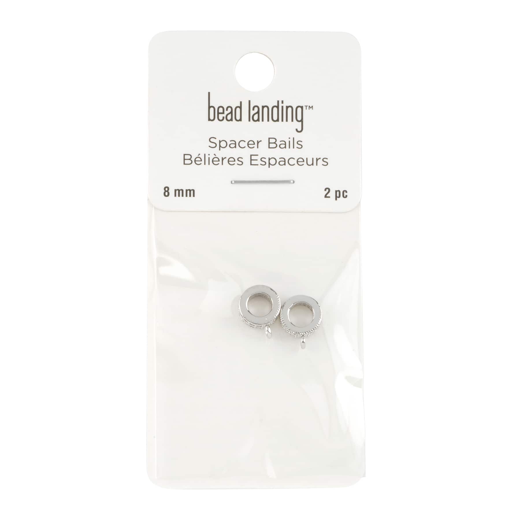 Rhodium Studded Circle Spacer Bails by Bead Landing&#x2122;