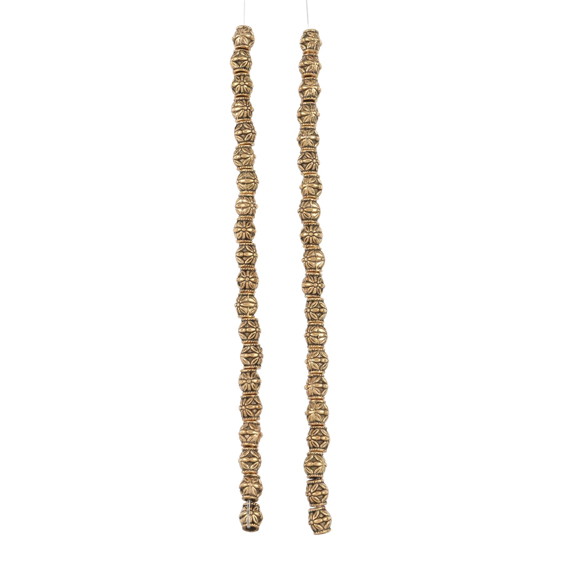 Antique Gold Metal Barrel Beads, 6.5mm by Bead Landing&#x2122;