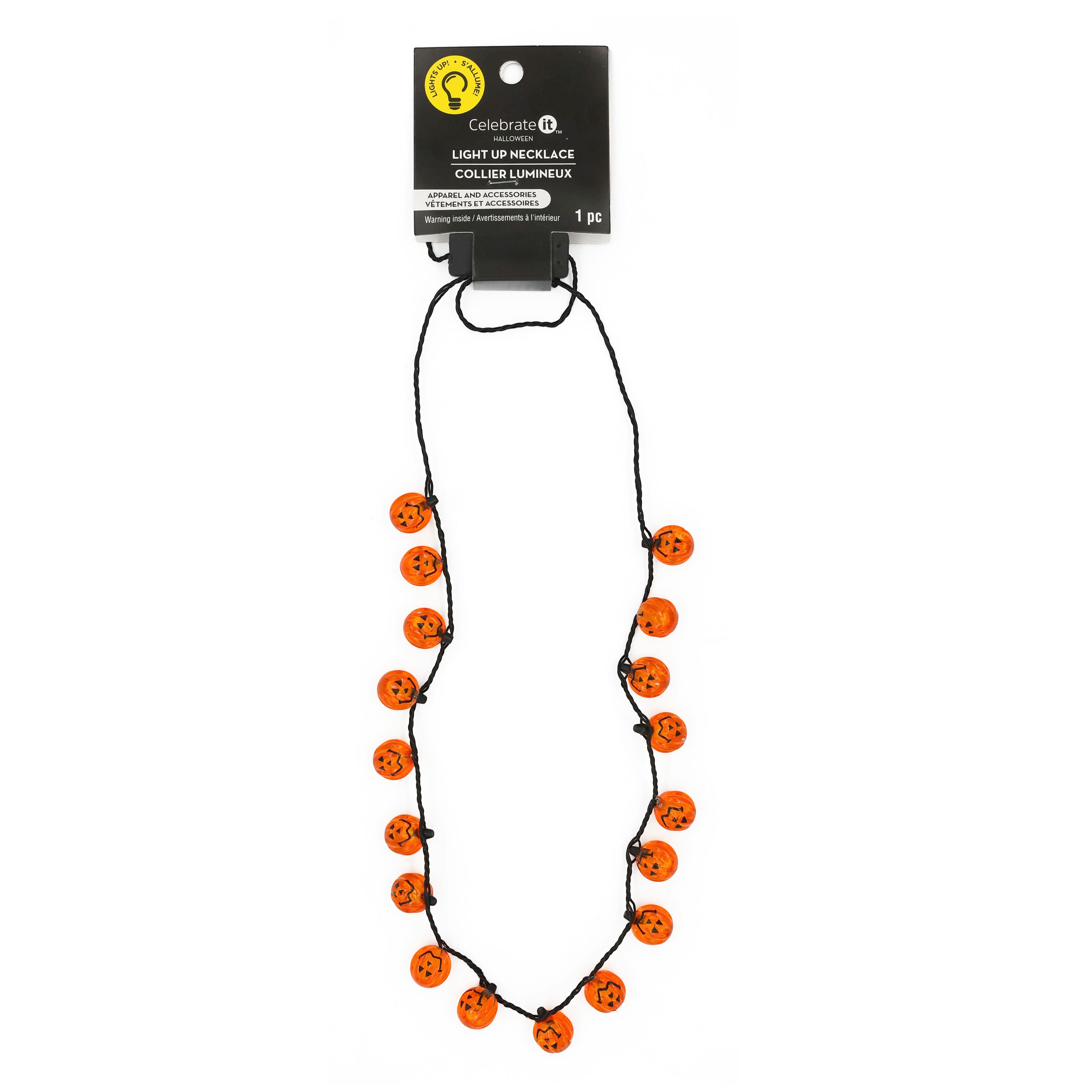 Jack-o&#x27;-Lantern Pumpkin Light Up Necklace by Celebrate It&#x2122;