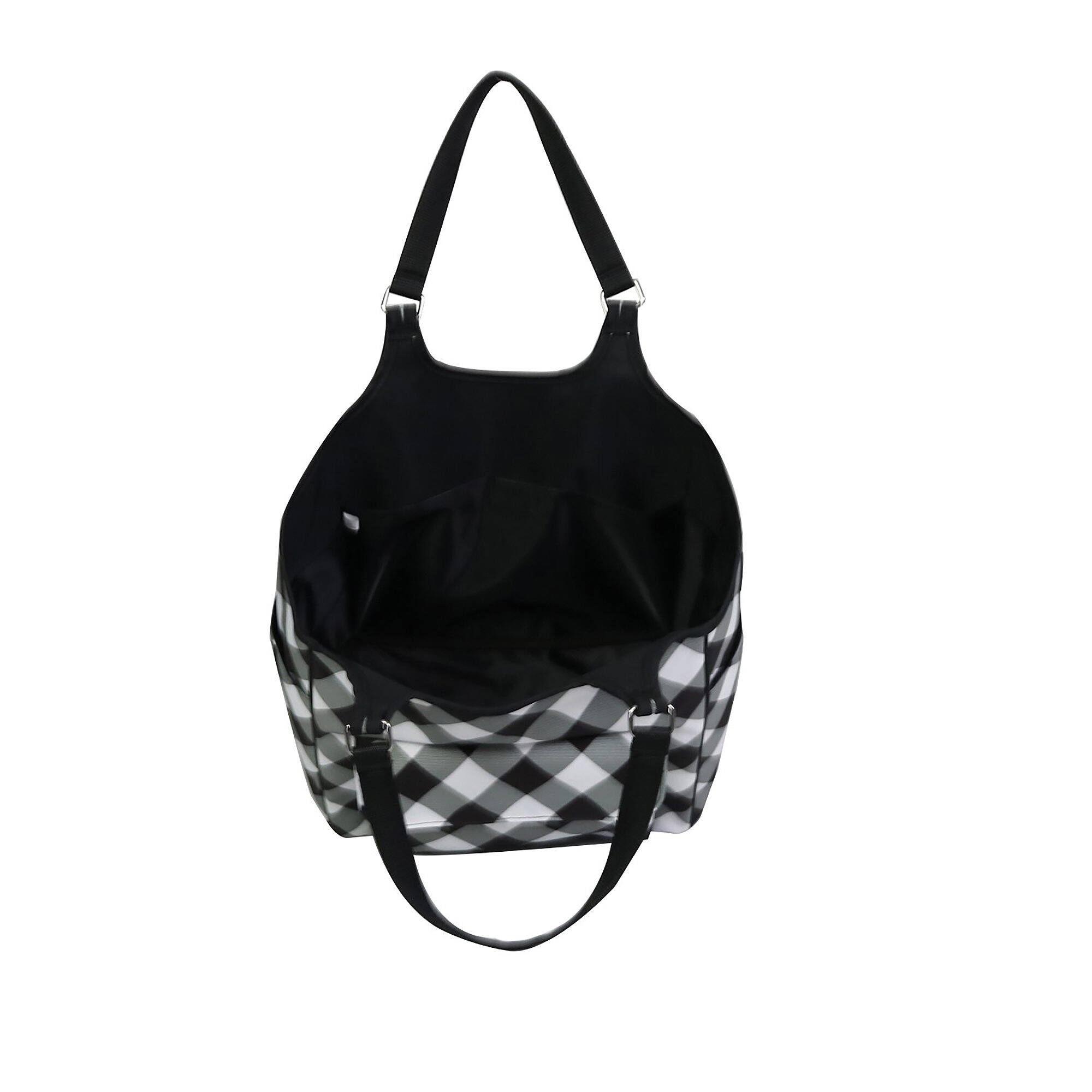 Everything Mary Black & White Check Everything Tote