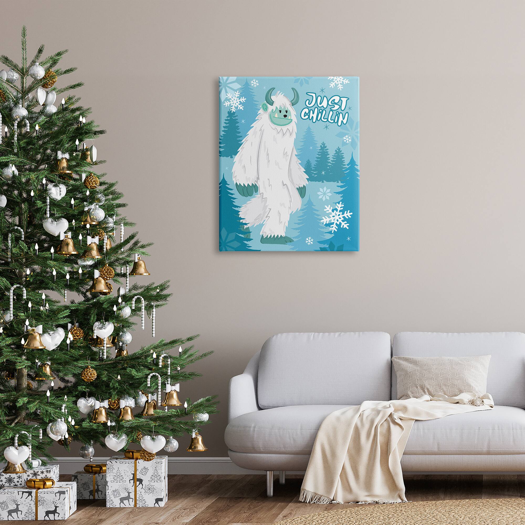 Stupell Industries Just Chillin Funny Winter Yeti Canvas Wall Art