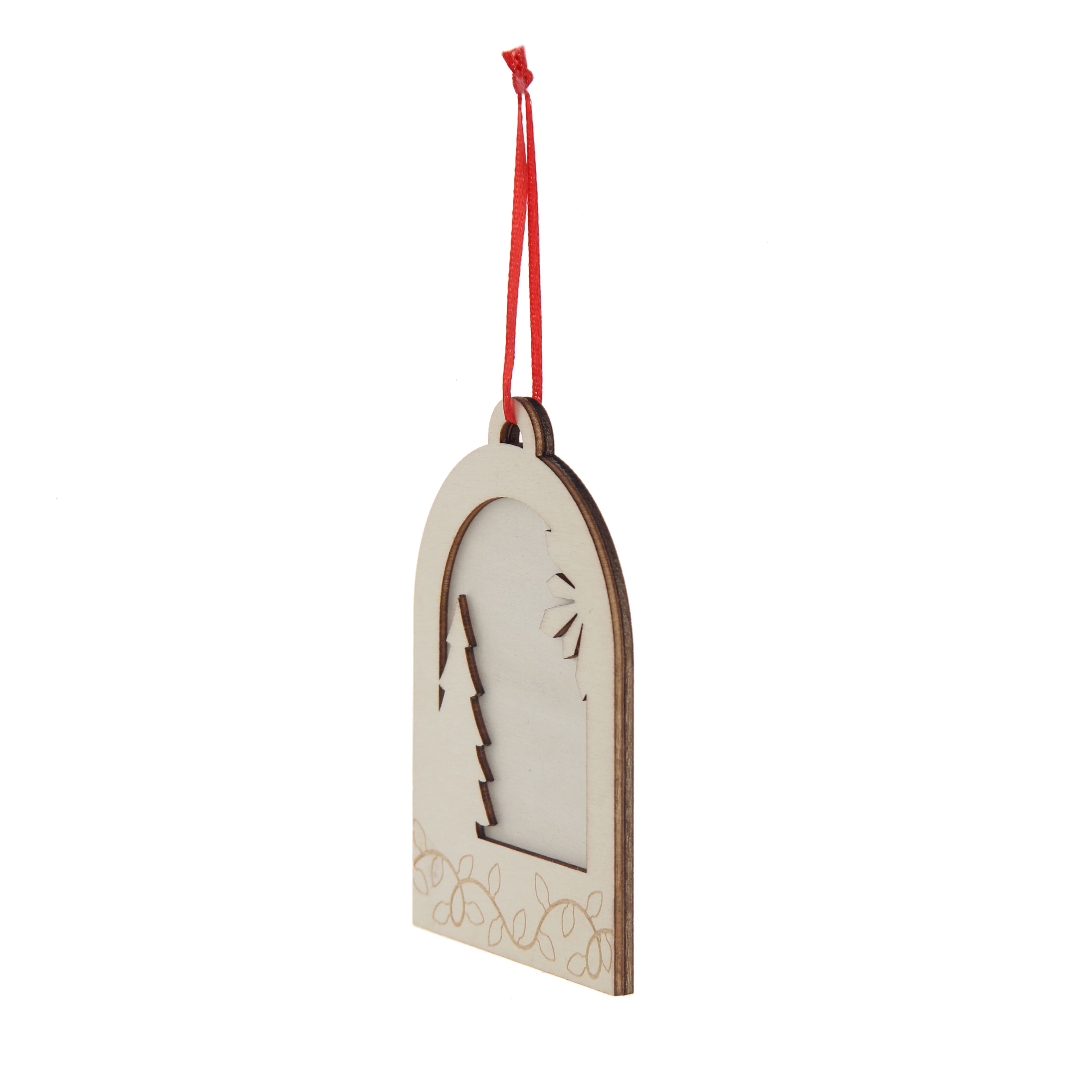 Ornement-cadre en forme d&#x2019;arbre et de lumi&#xE8;res en bois &#xE0; d&#xE9;corer soi-m&#xEA;me de 10,8&#xA0;cm de Make Market