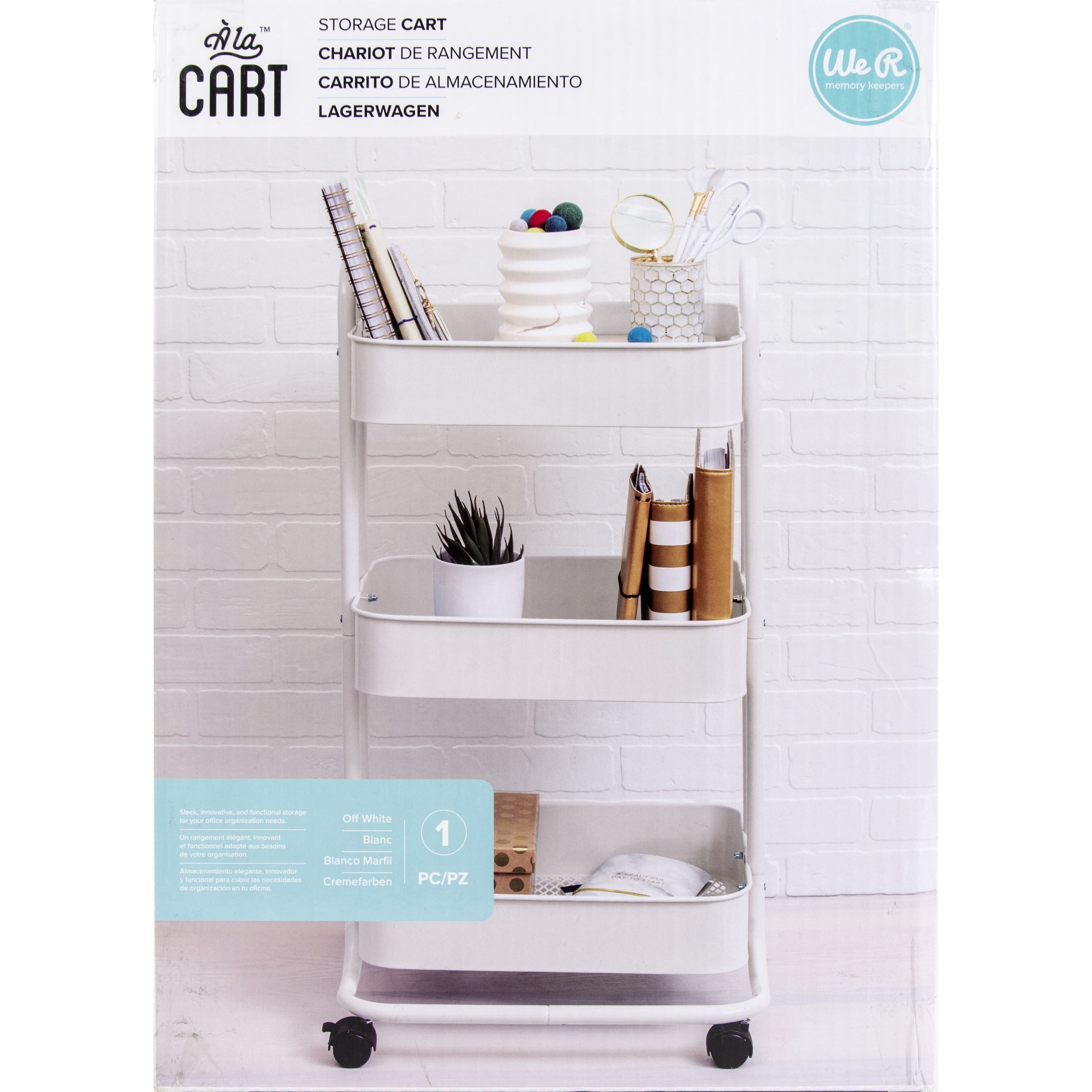 Details about   We R Memory Keepers 3-Tier Steel Rolling Storage Cart Pale Blue 