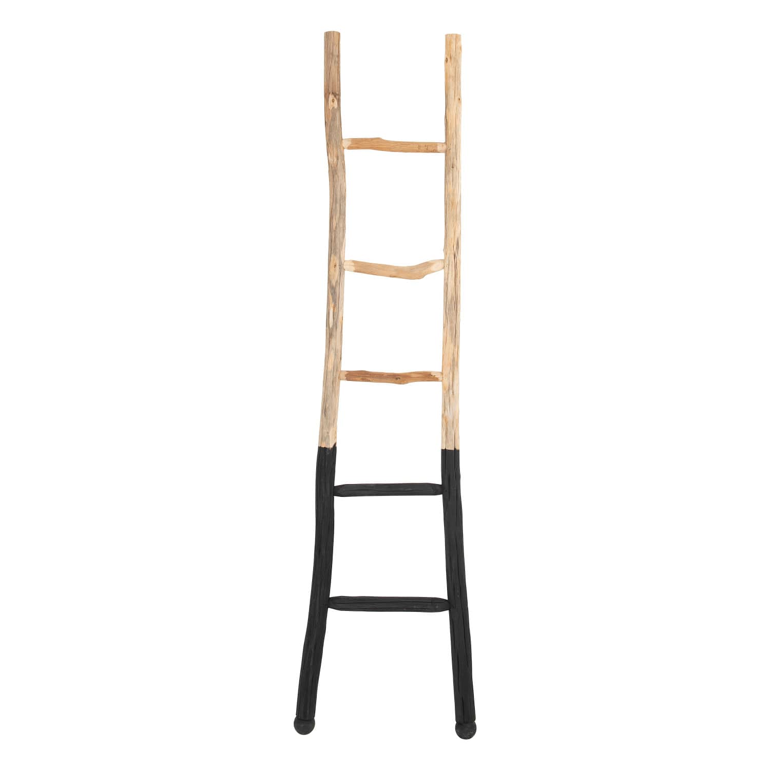 Hello Honey® 6ft. Natural & Black Wood Decorative Blanket Ladder