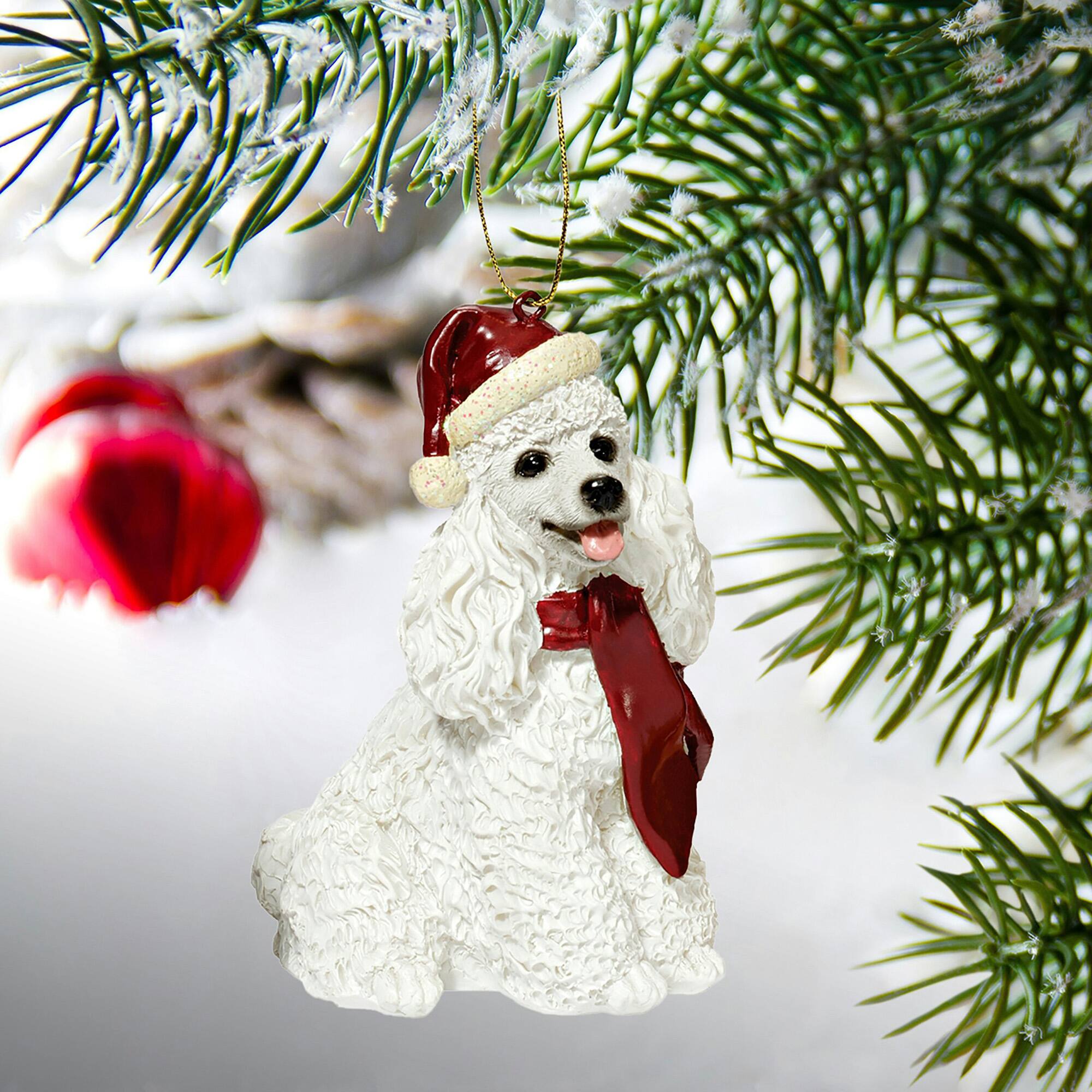 Design Toscano 3.5" White Poodle Ornament Sculpture