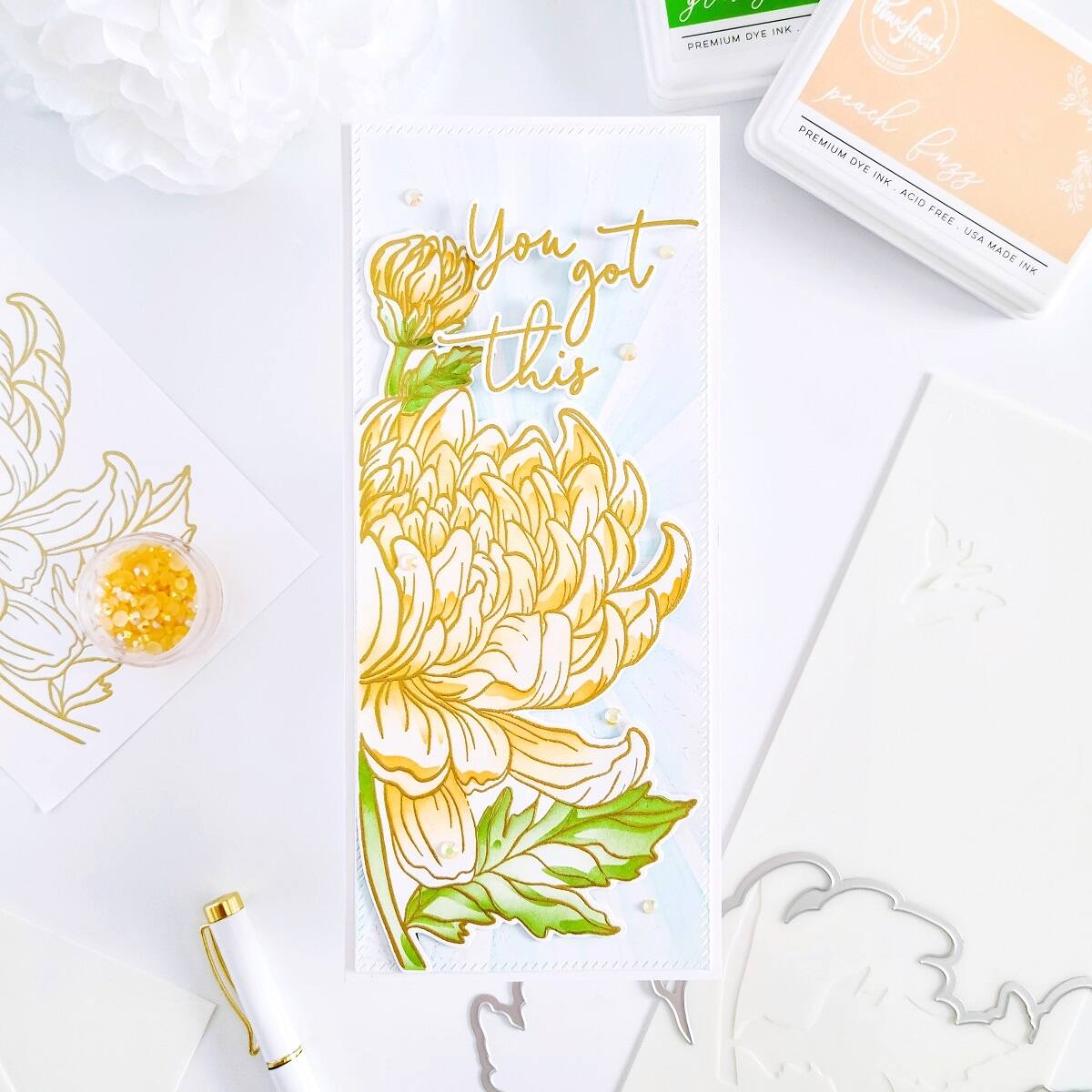 Pinkfresh Studio Chrysanthemum Slimline Die Set
