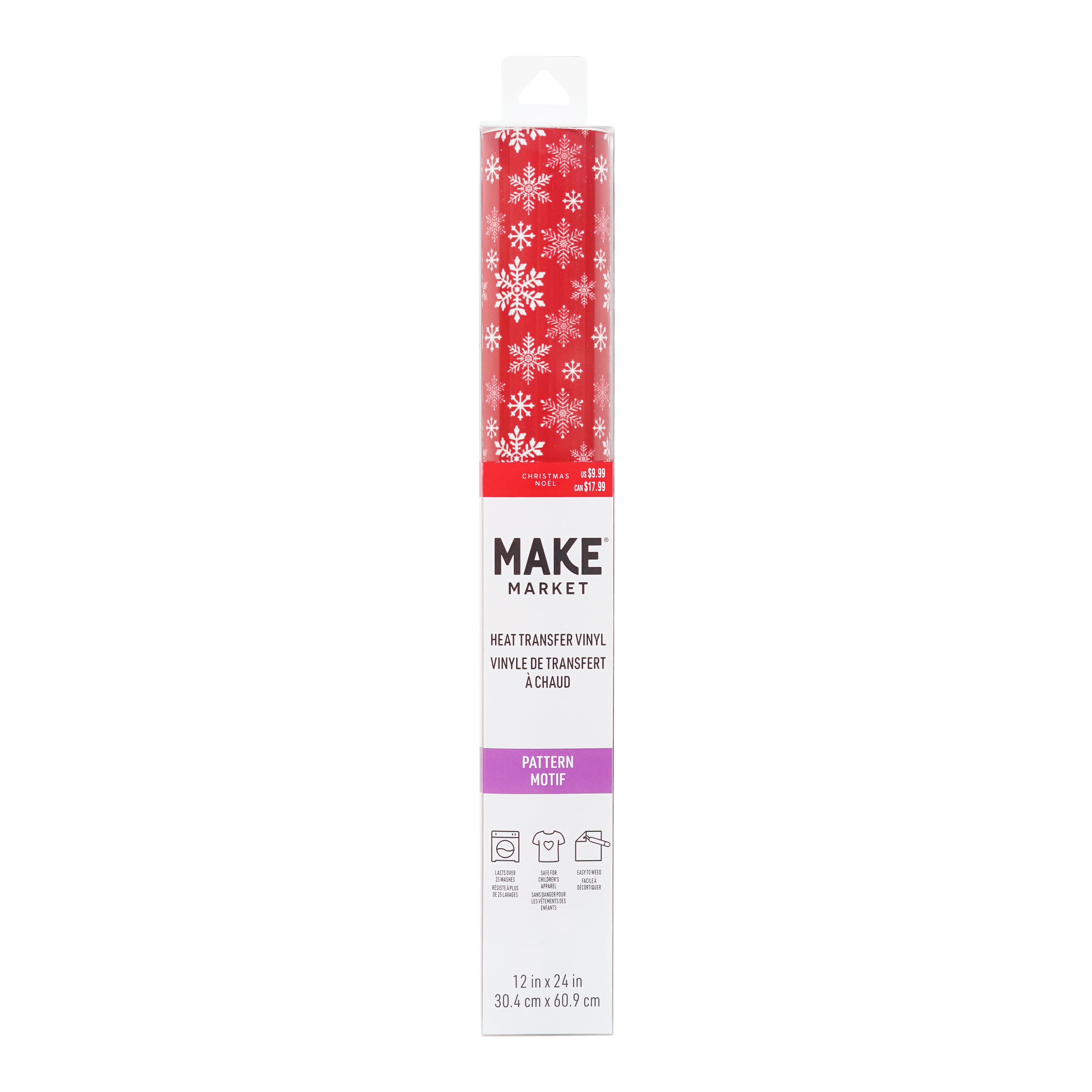 Red Snowflake Heat Transfer Vinyl by Make Market&#xAE;