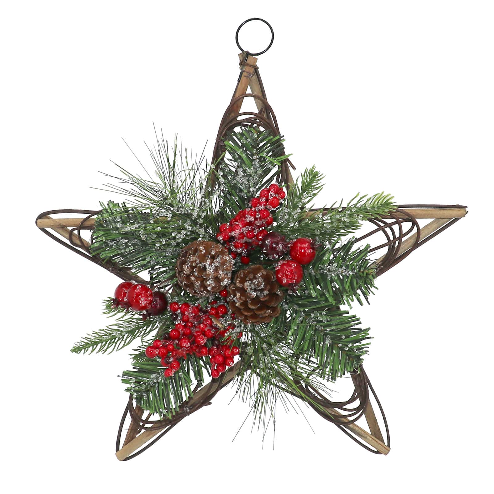 15&#x22; Red Berry &#x26; Pinecone Grapevine Star by Ashland&#xAE;