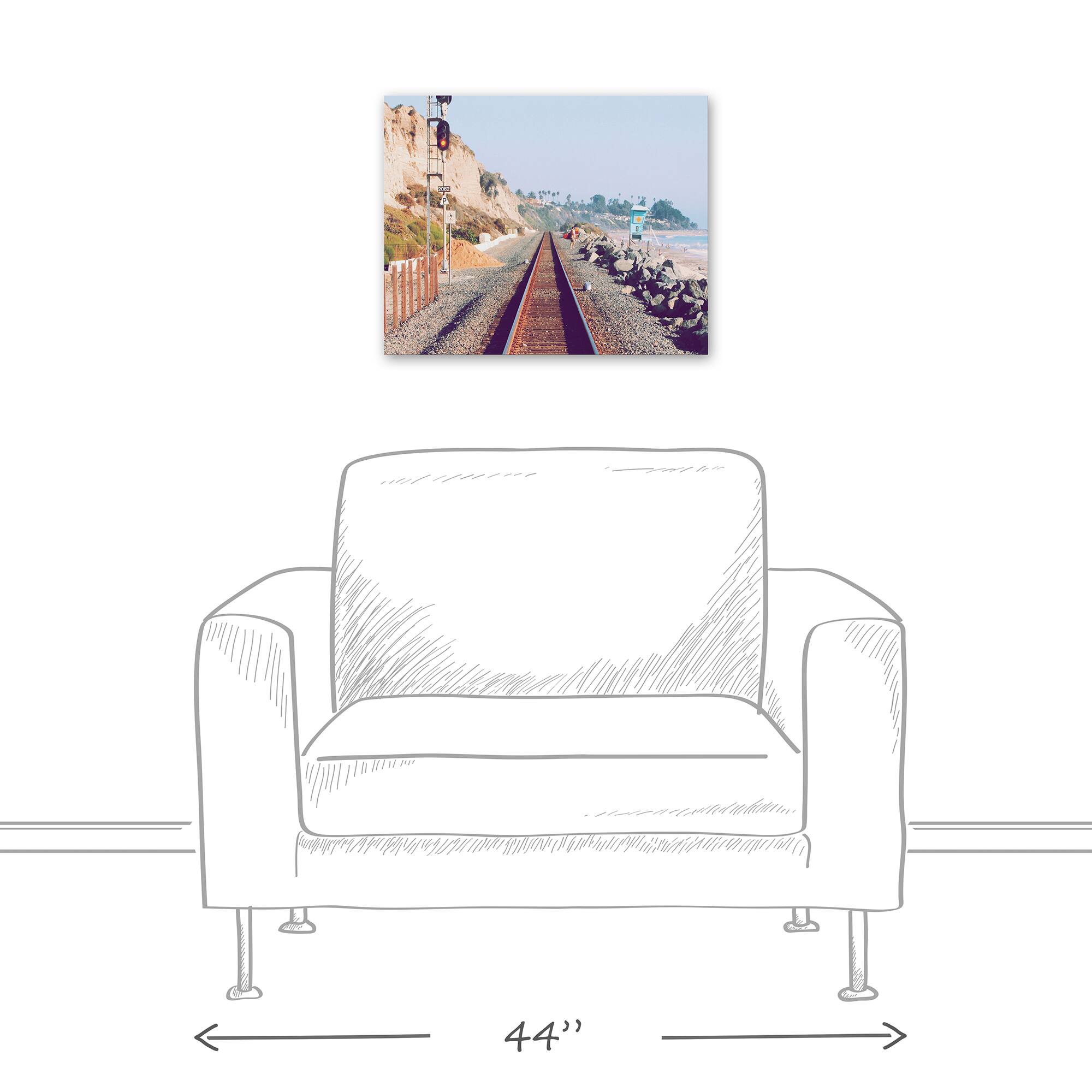 Beachside Railroads 20&#x22; x 16&#x22; Canvas Wall Art
