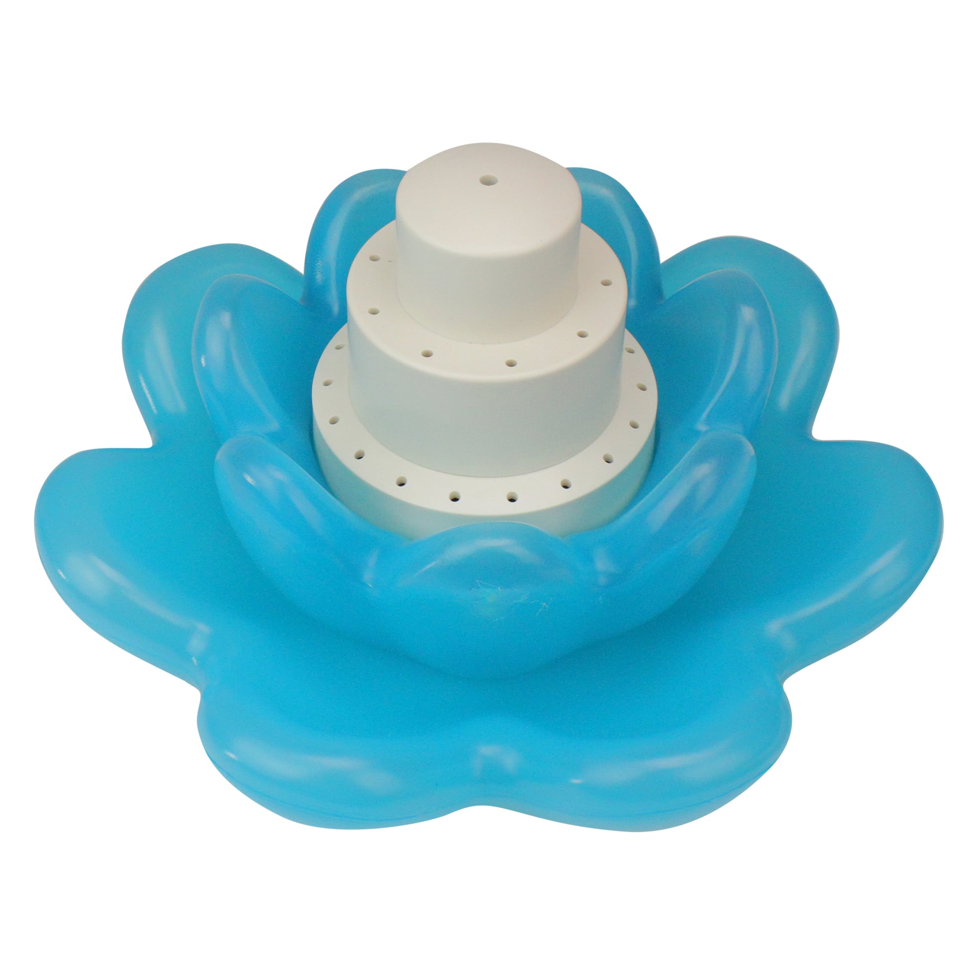 Swim Central 11&#x22; Blue Triple Tier Flower Blossom Swimming Pools Water Fountain