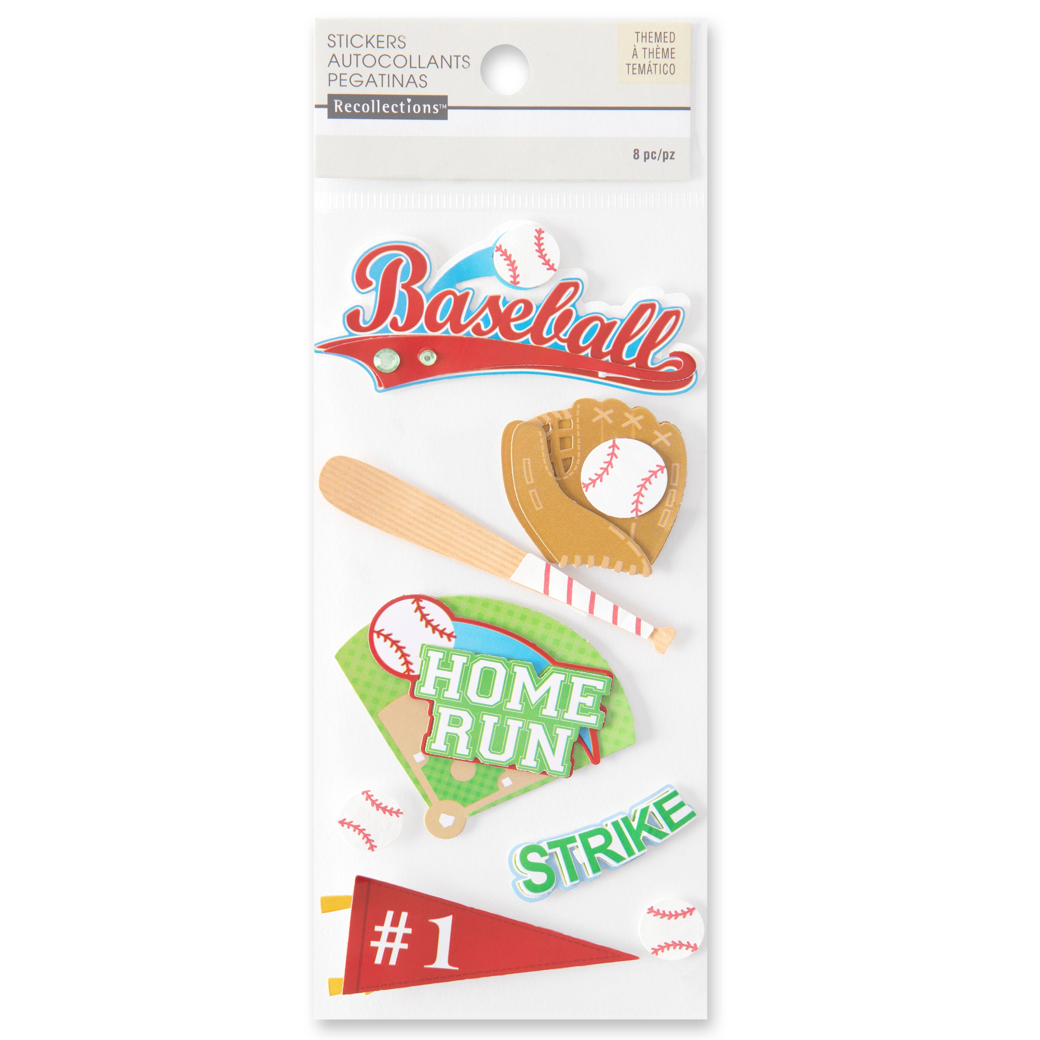 12 Pack: Baseball Dimensional Stickers by Recollections&#x2122;