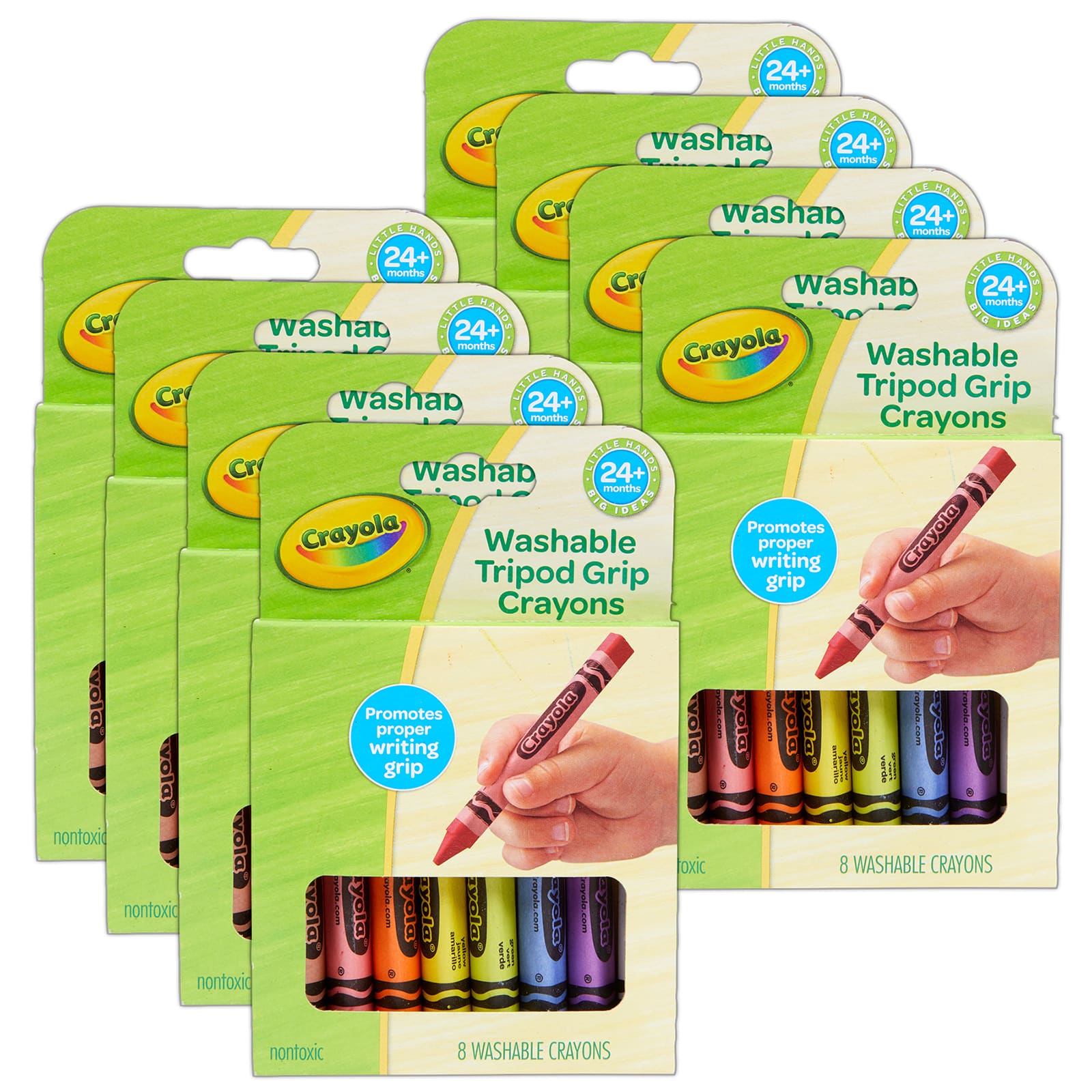 Crayola&#xAE; Washable Tripod Grip Crayons, 8 Packs of 8