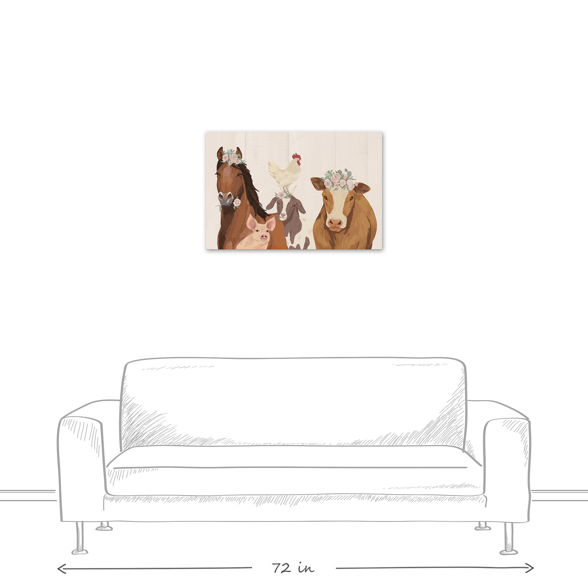 Farm Animal Family 20&#x22; x 30&#x22; Canvas Wall Art