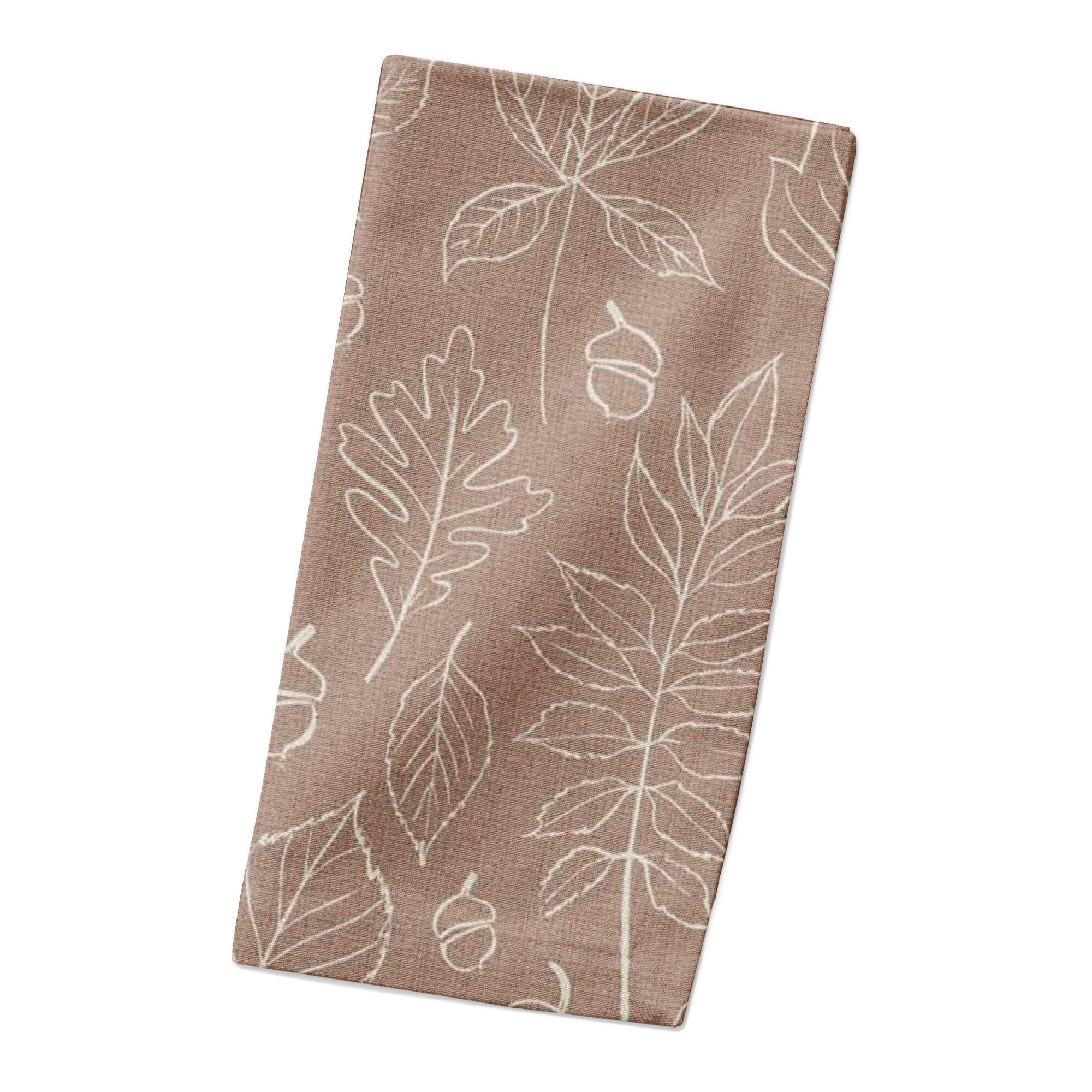 Dusty Rose Leaf Pattern Cotton Twill Napkin