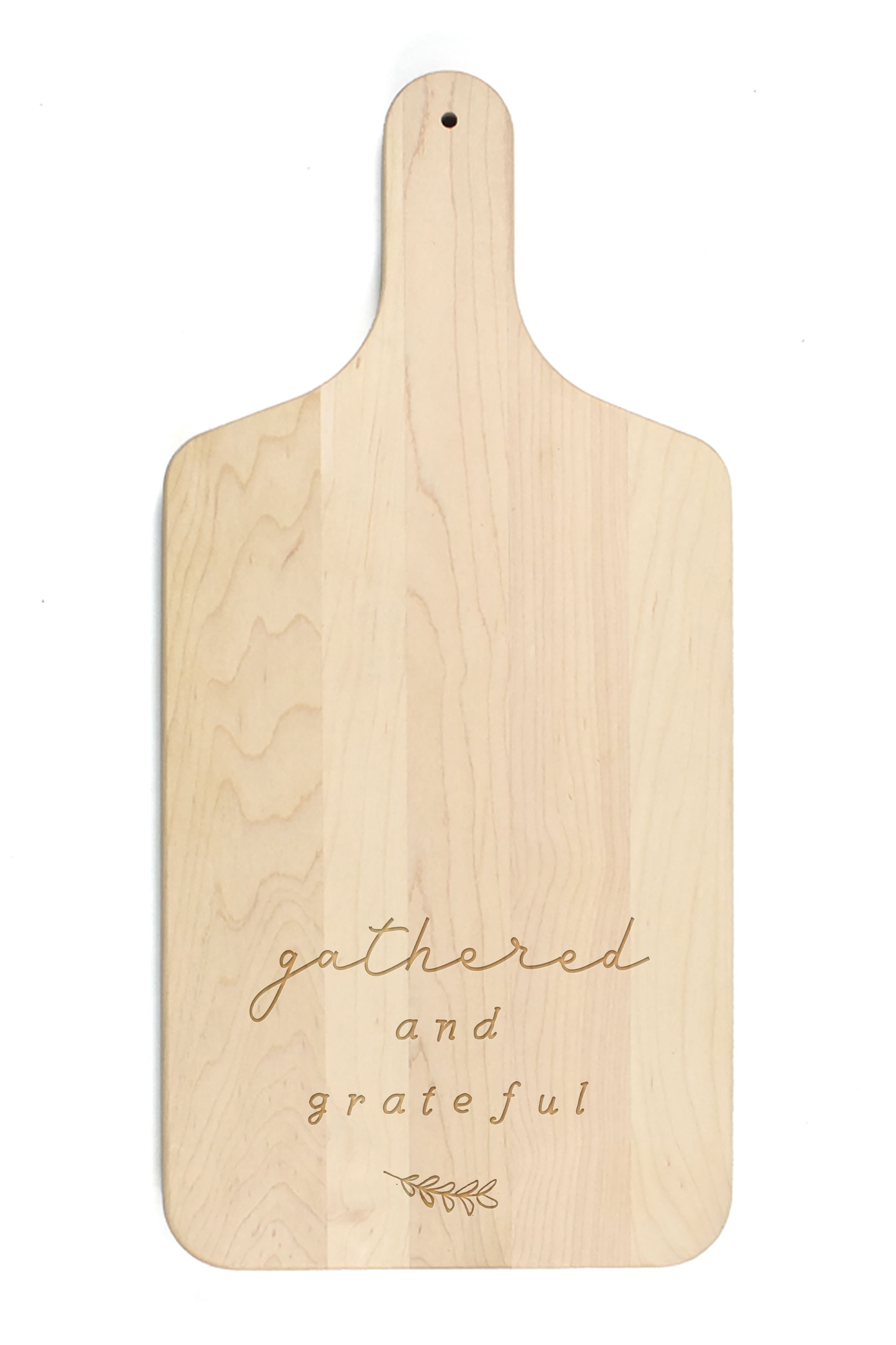 Gathered and Grateful 8&#x22; x 17&#x22; Maple Paddle Cutting Board