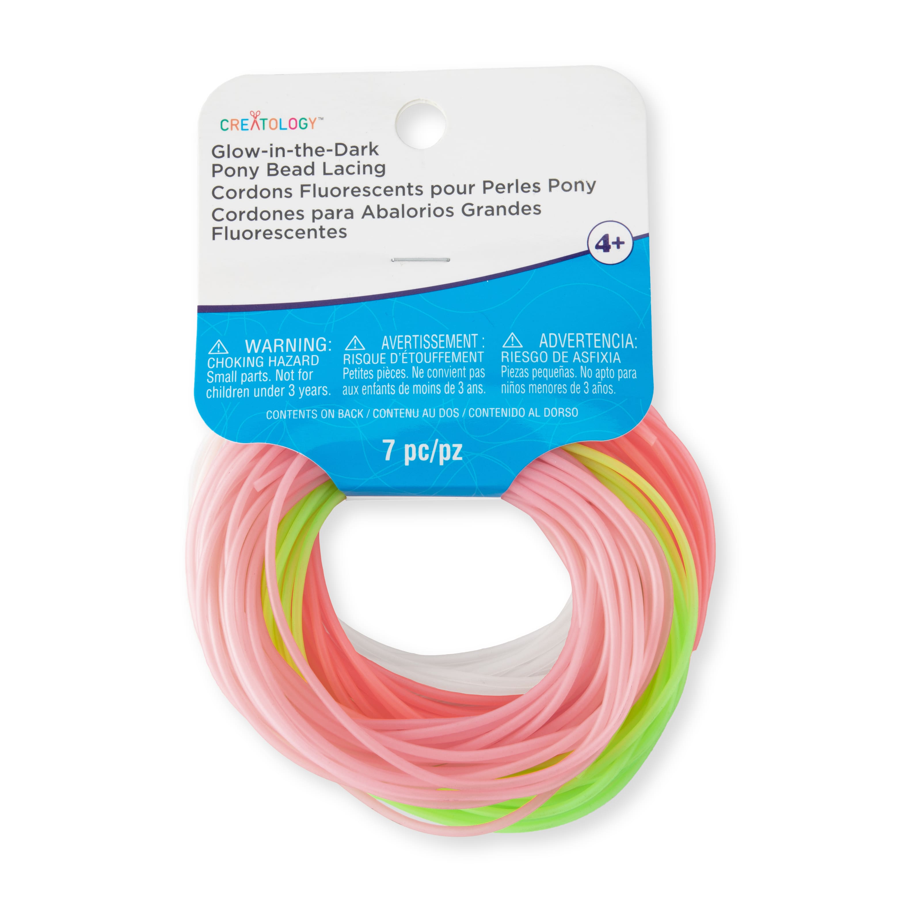 12 Pack: Glow in the Dark Pony Bead Lacing by Creatology™