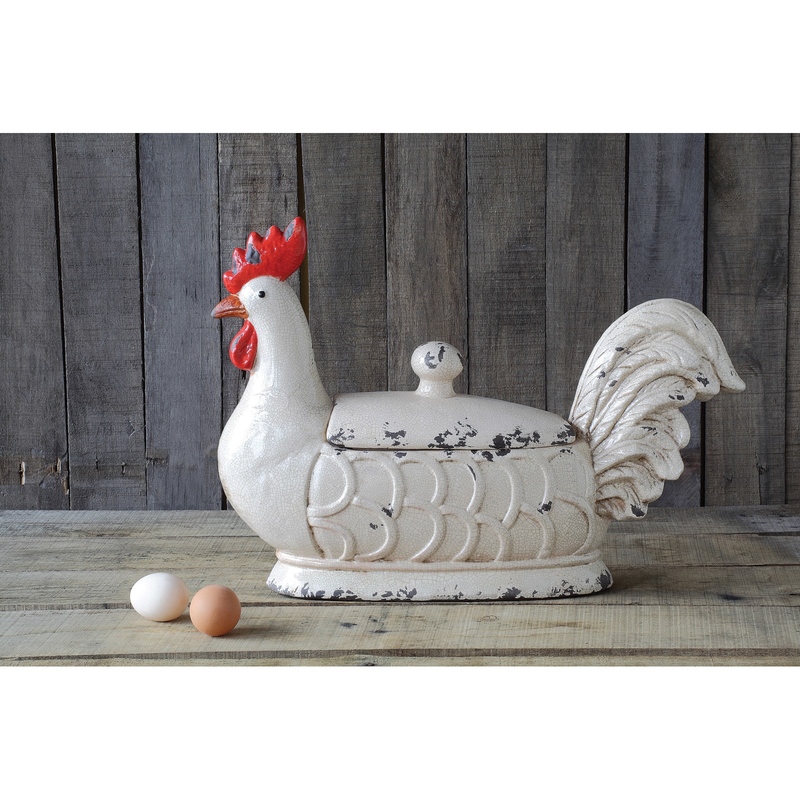 20&#x22; Rooster Container with Lid