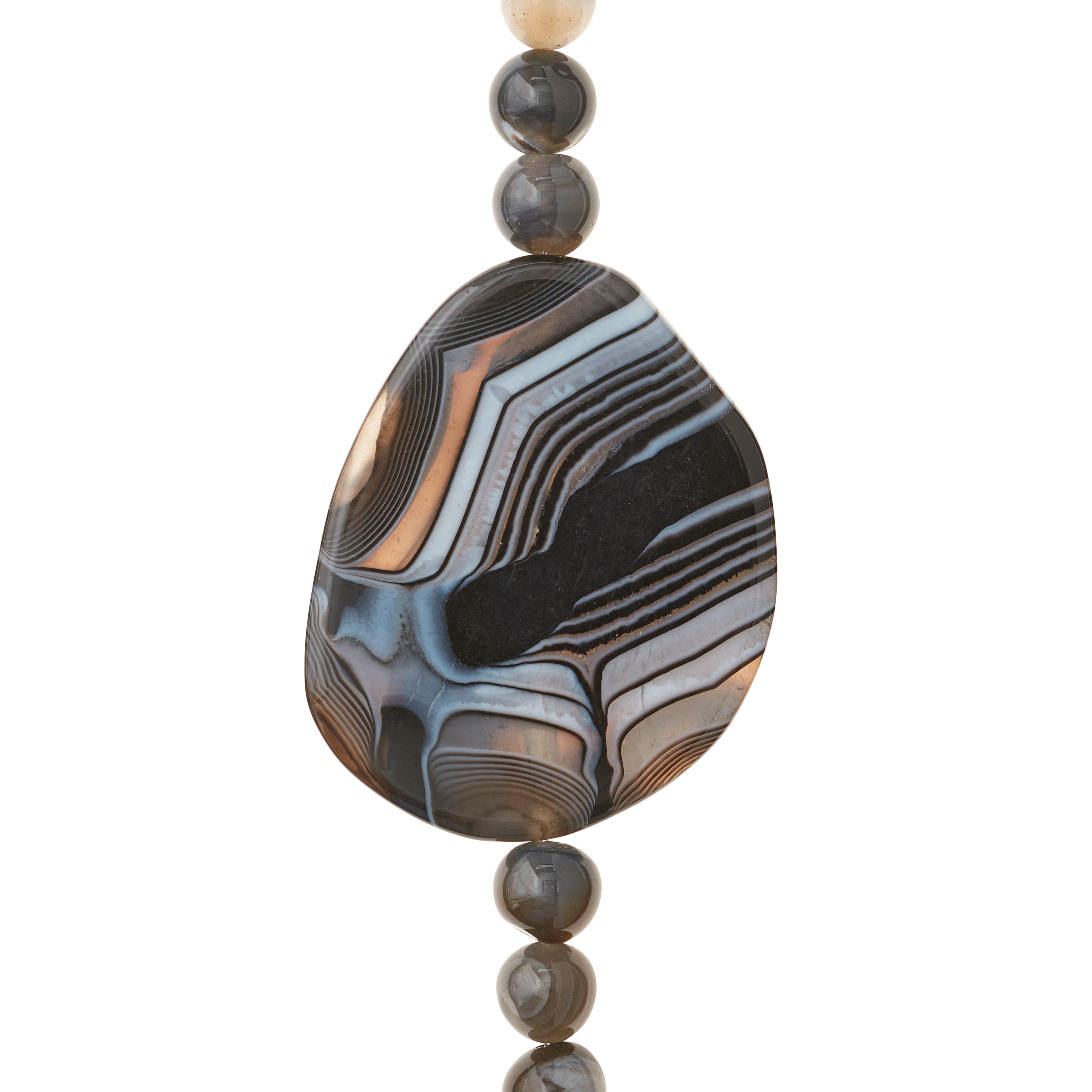 Black Agate Round Beads with Center Piece by Bead Landing&#x2122;