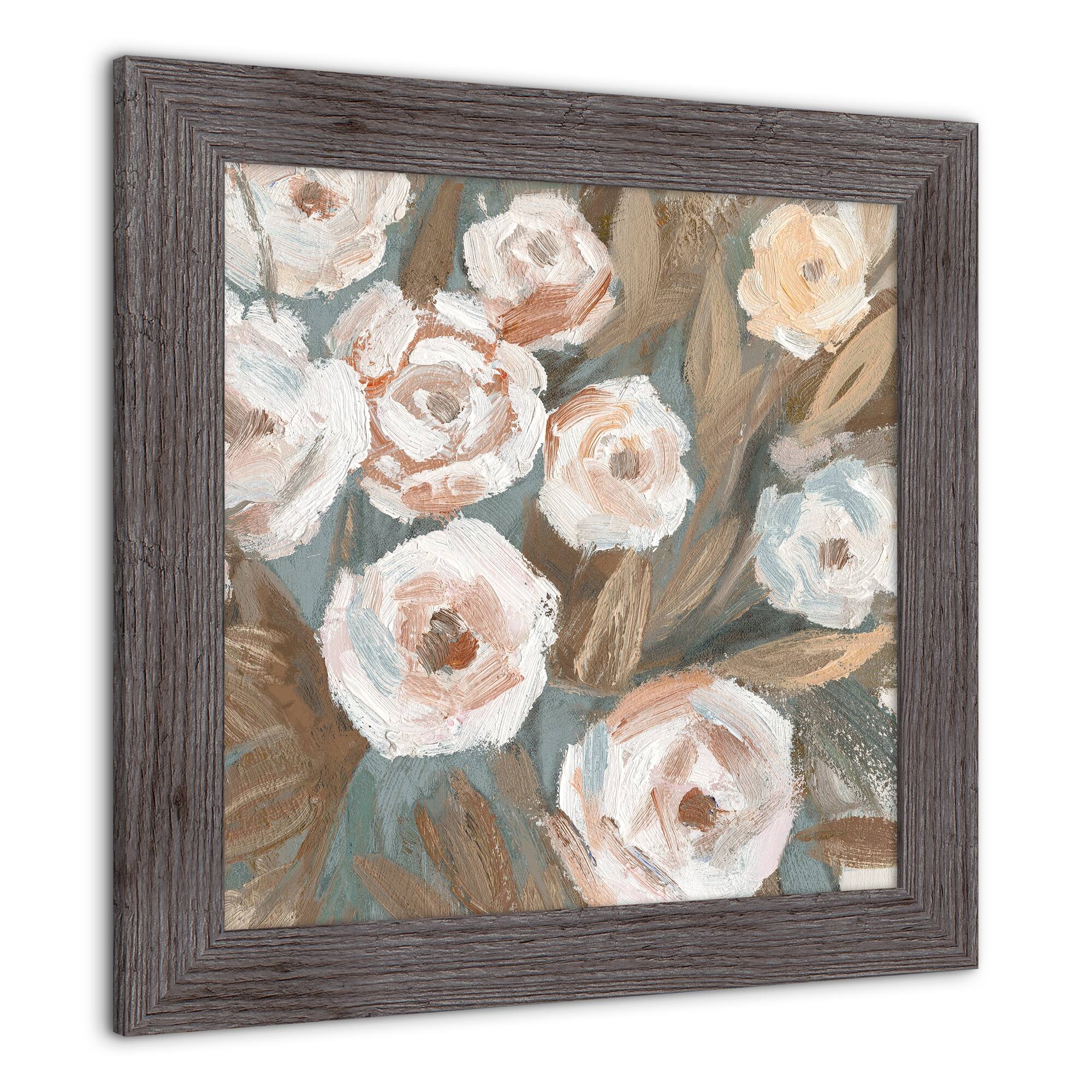 Spice & Teal Florals Western Framed Print