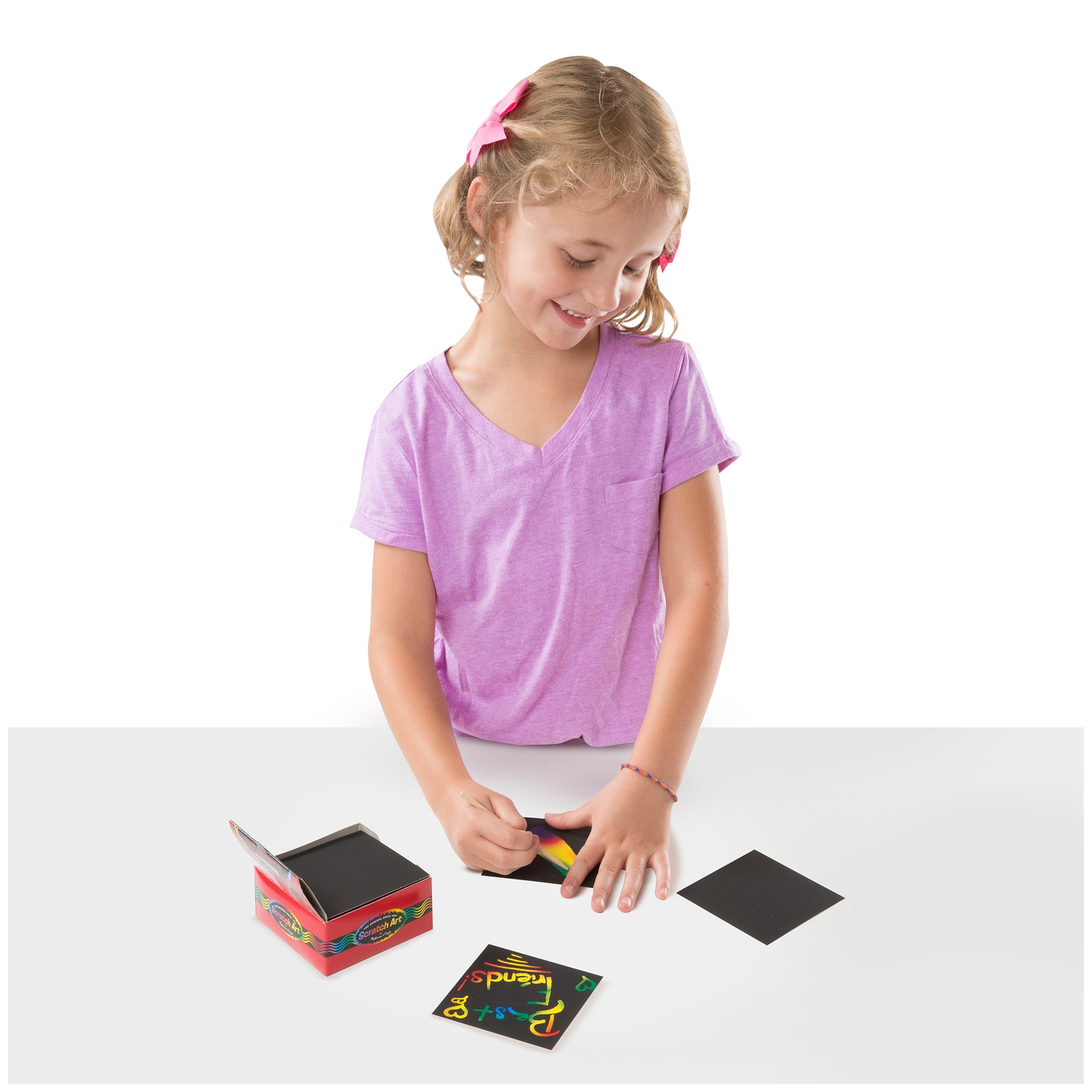 Melissa & Doug Scratch Art BoProper of Rainbow Mini Notes with Stylus, 125  Notes Per Pack, 3 Packs
