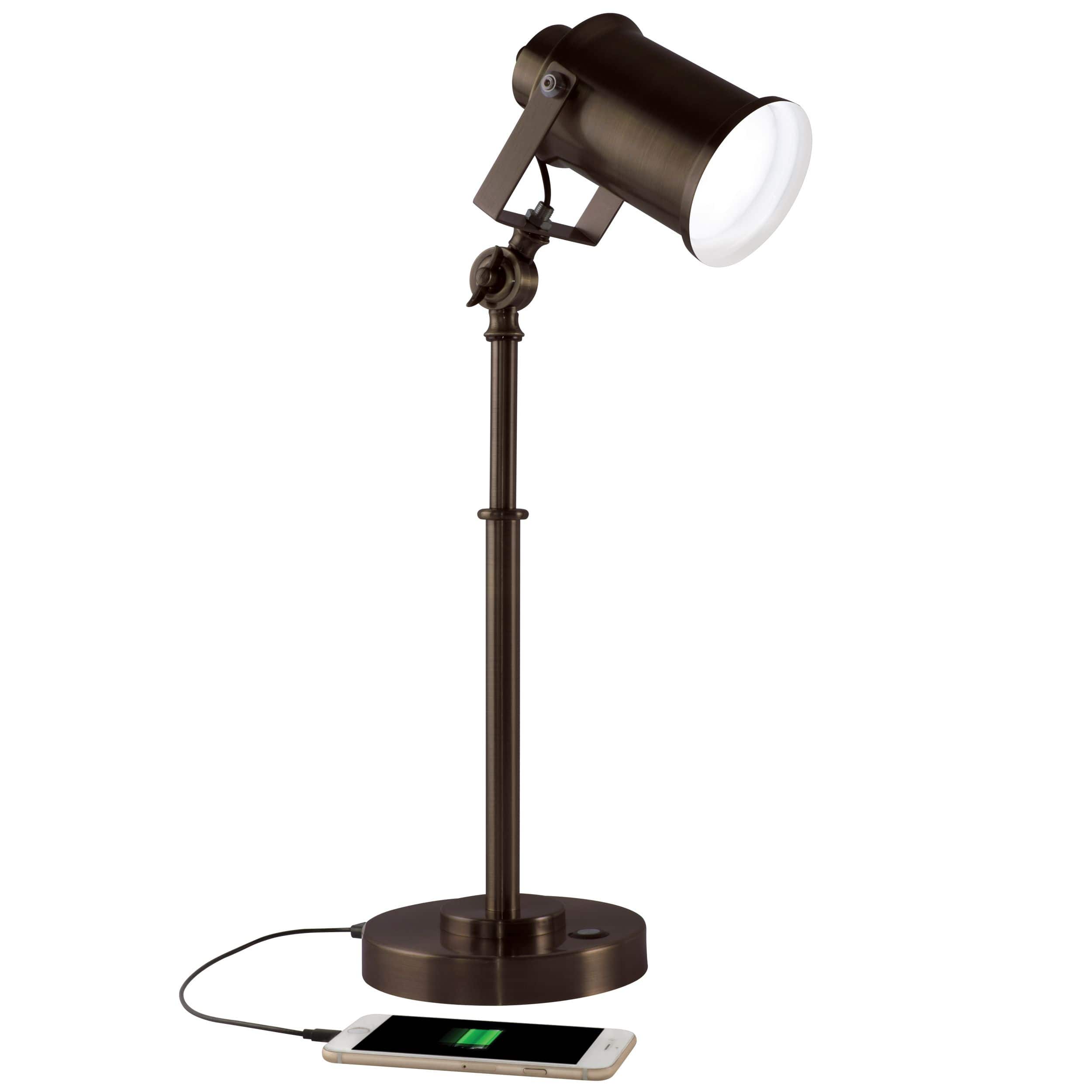 OttLite Wellness Series 22&#x22; Bronze Restore LED Desk Lamp