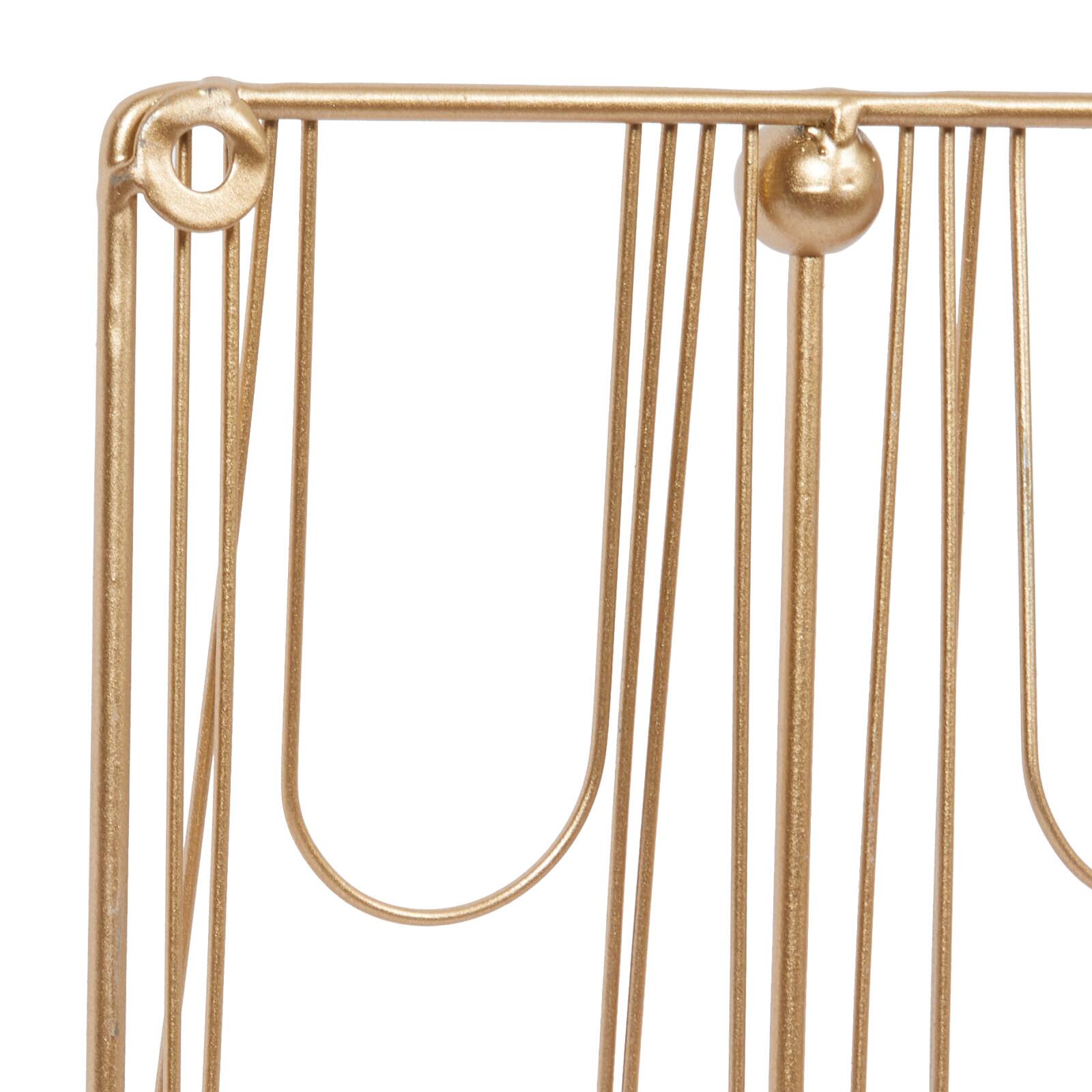 Set of 3 Gold Metal Glam Wall Hook, 16", 20", 24"